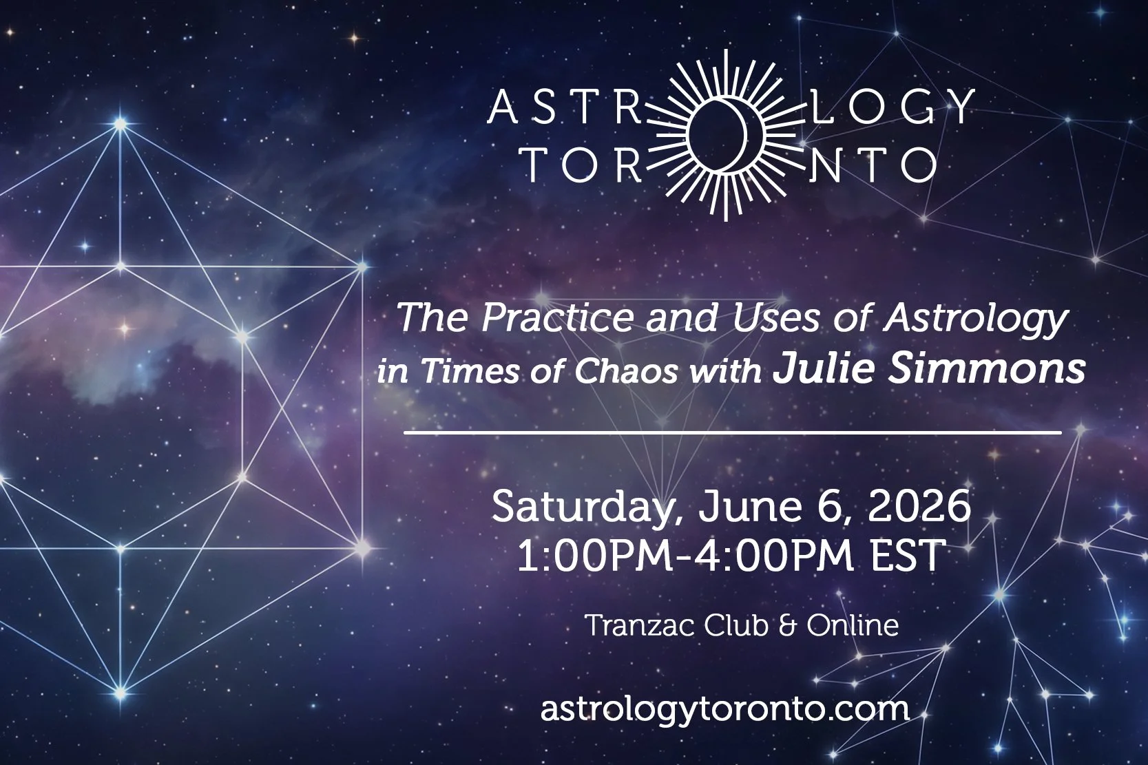The Practice and Uses of Astrology&nbsp;in Times of Chaos&nbsp;with Julie Simmons