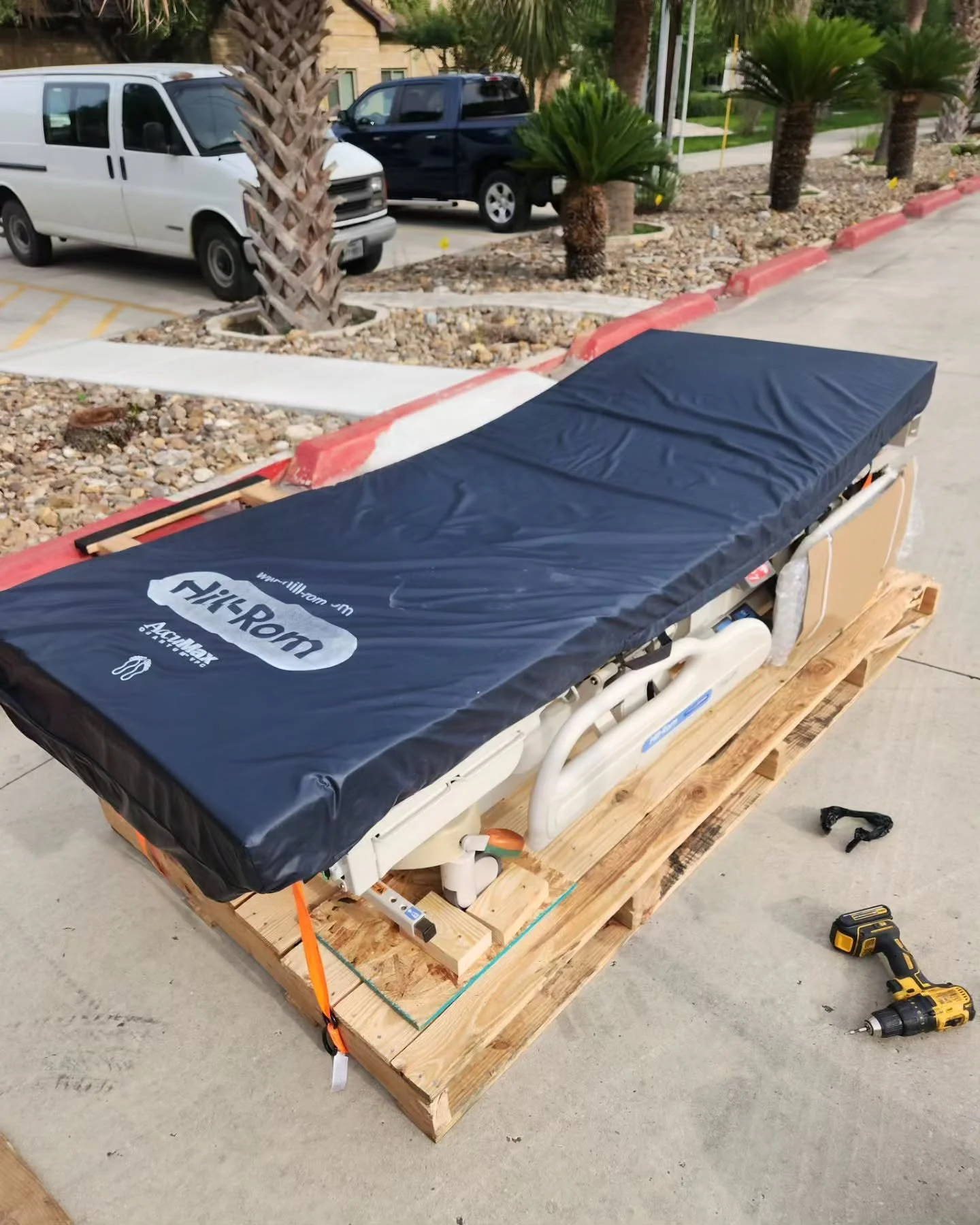 People look at us all the time and ask, "How are you going to carry that heavy thing inside?". We say, "We're not, we have a special technique!". 😉 

We do special in-home delivery for hospital beds, custom tables, big furniture,