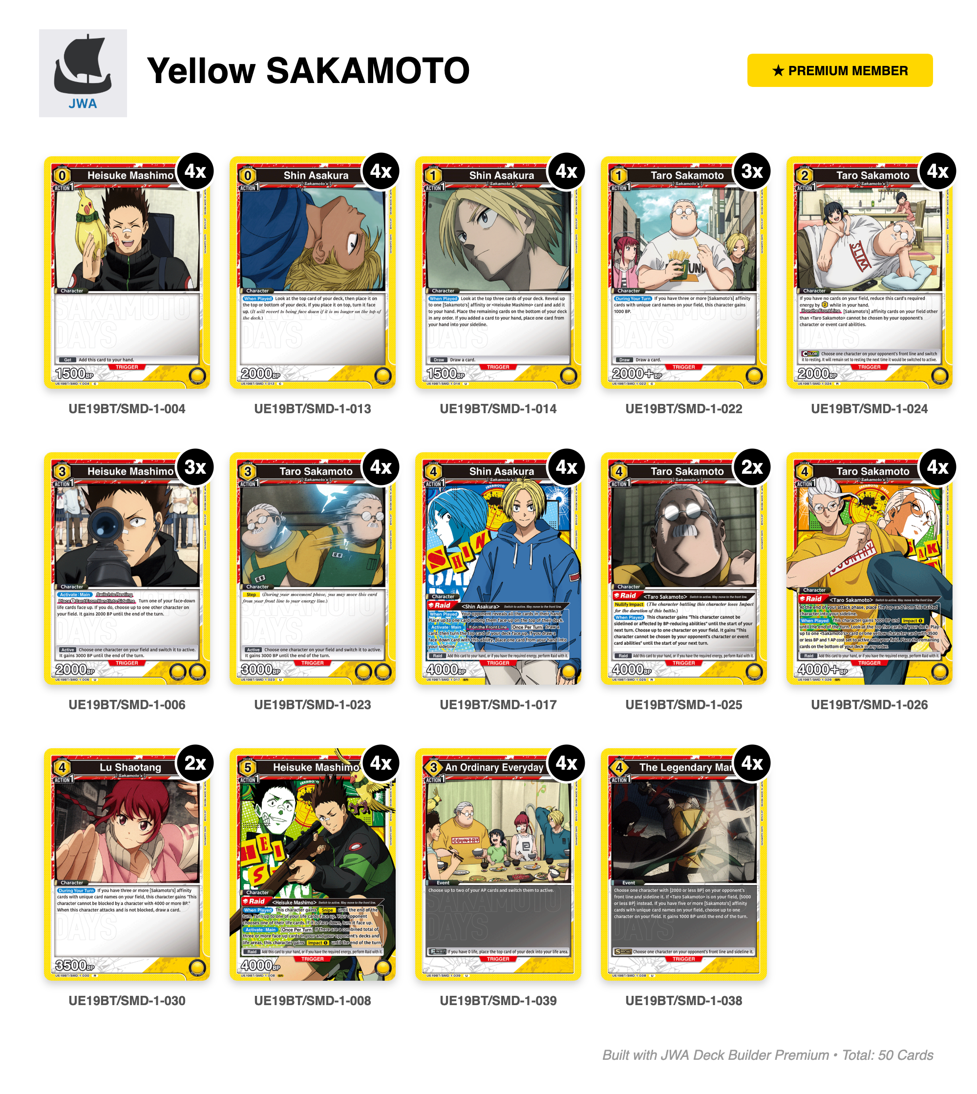 SAKAMOTO DAYS Deck List