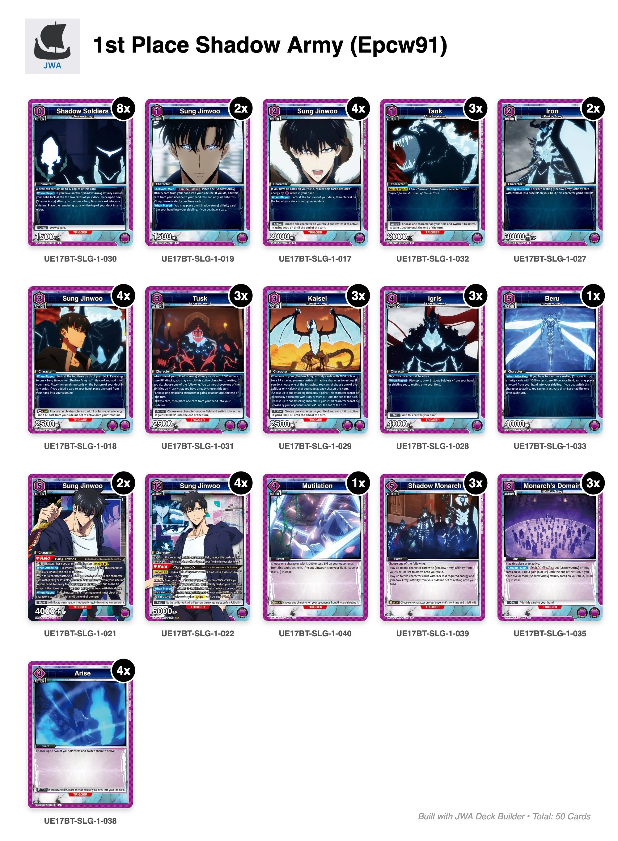 1st Place Shadow Army Deck