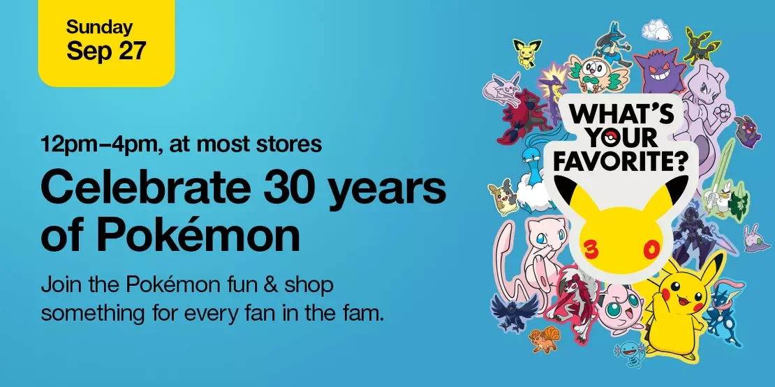Celebrate Pokémon’s 30th Anniversary at a Special Target Store Event