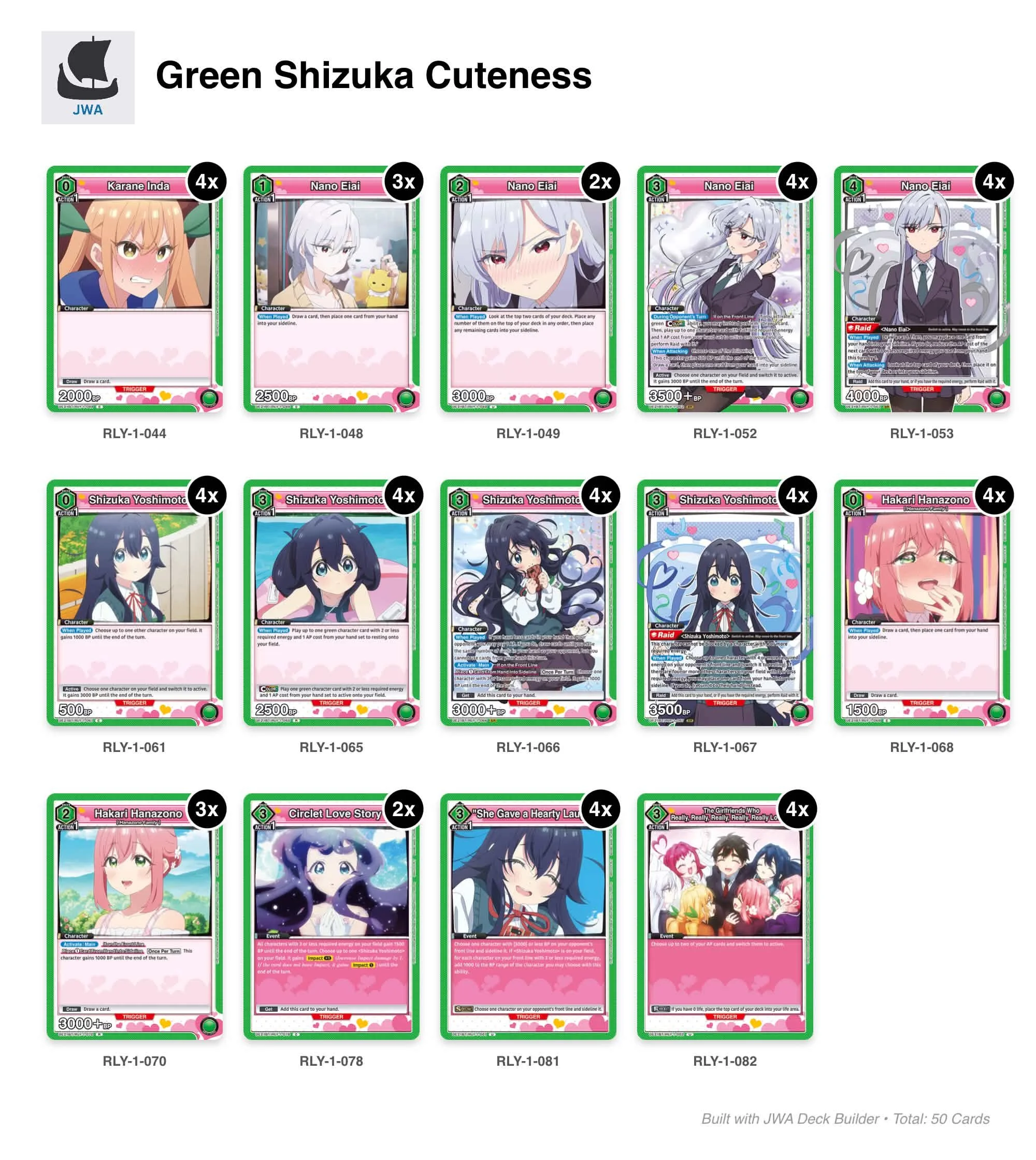 2nd Place Shizuka Cuteness (Green 100 Girlfriends) – Rare Battle