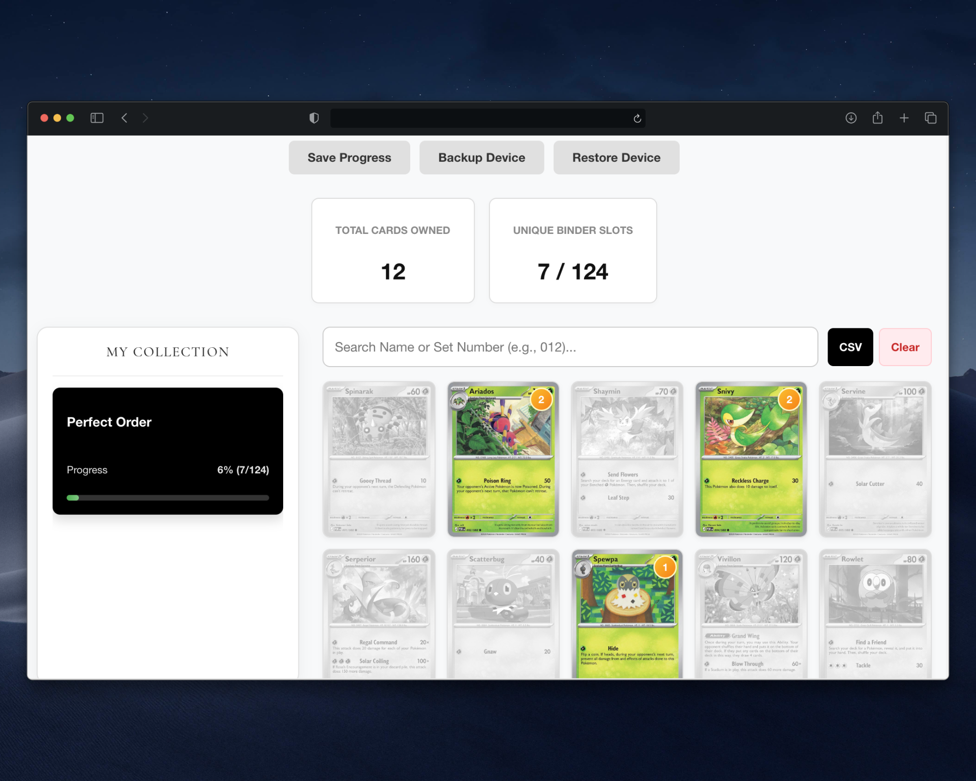 Track Your Perfect Order Pokemon TCG Collection with JWA Collects