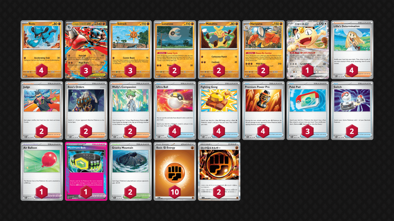 Mega Lucario ex deck list Upgrade