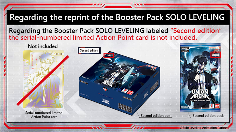 UNION ARENA Second Edition Solo Leveling Booster Boxes Ditch Serialized Cards