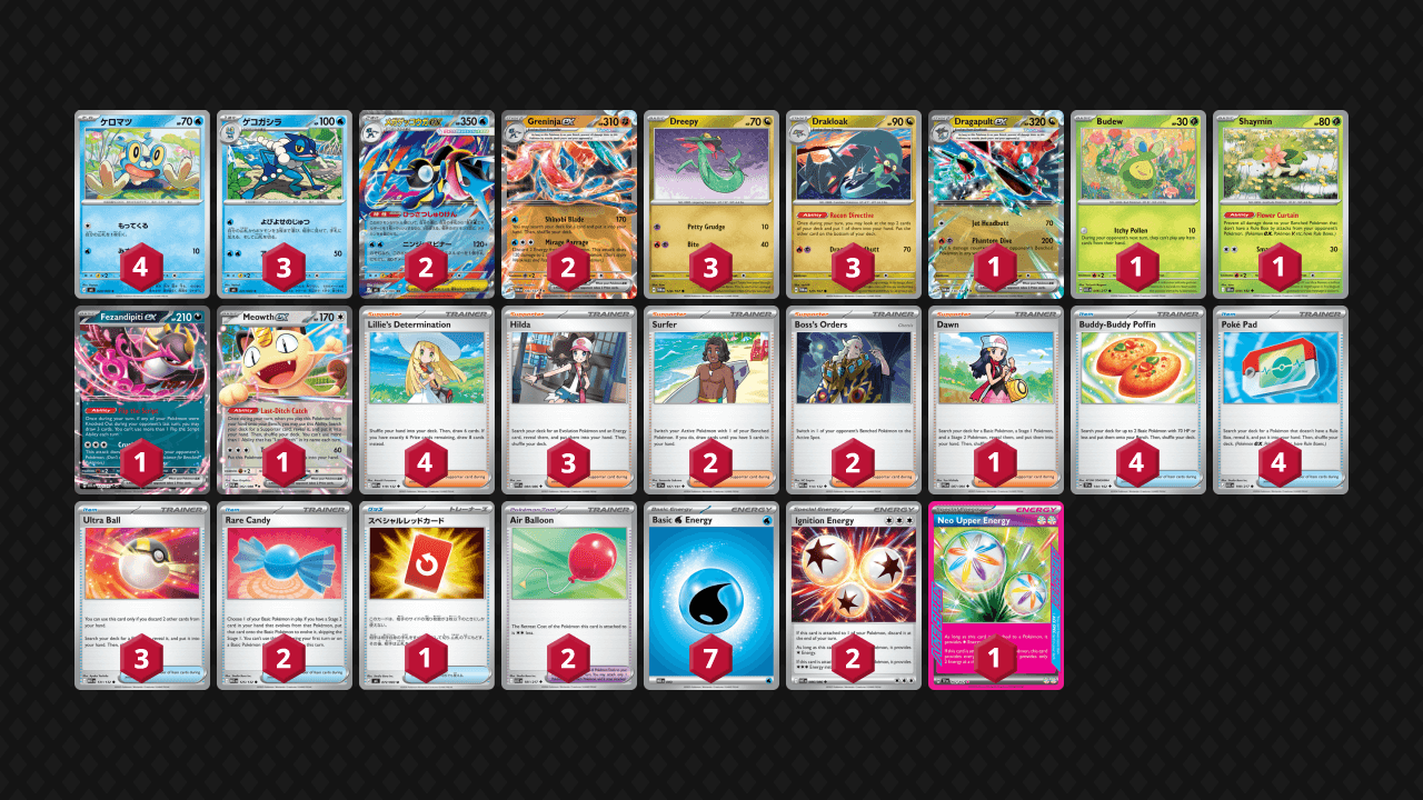 Mega Greninja ex deck list