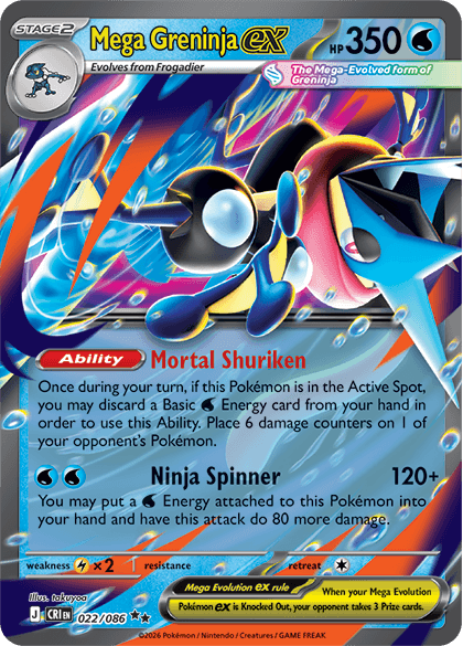 Mega Greninja ex Chaos Rising Double Rare Pokemon Card