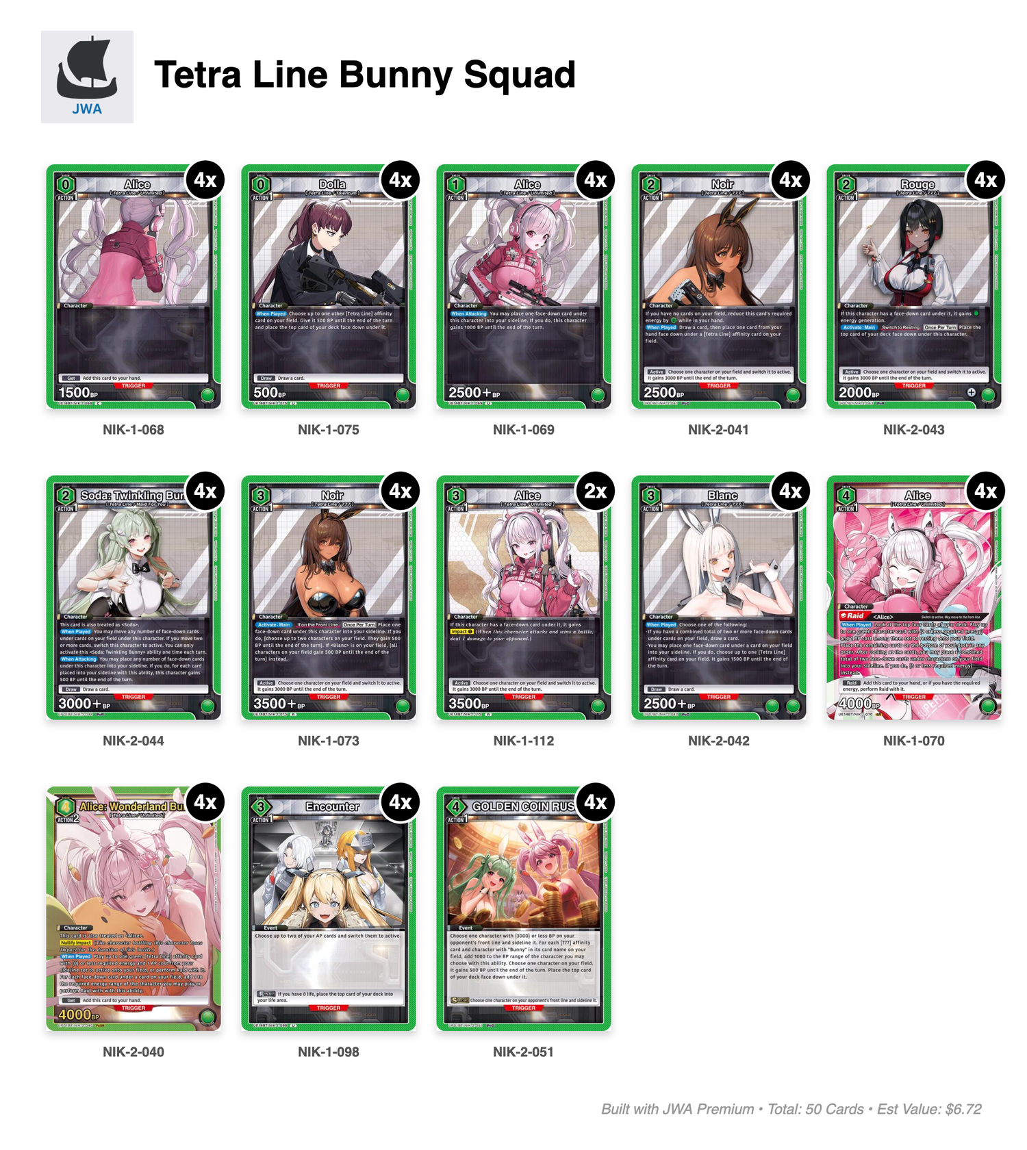 NIKKE Deck List