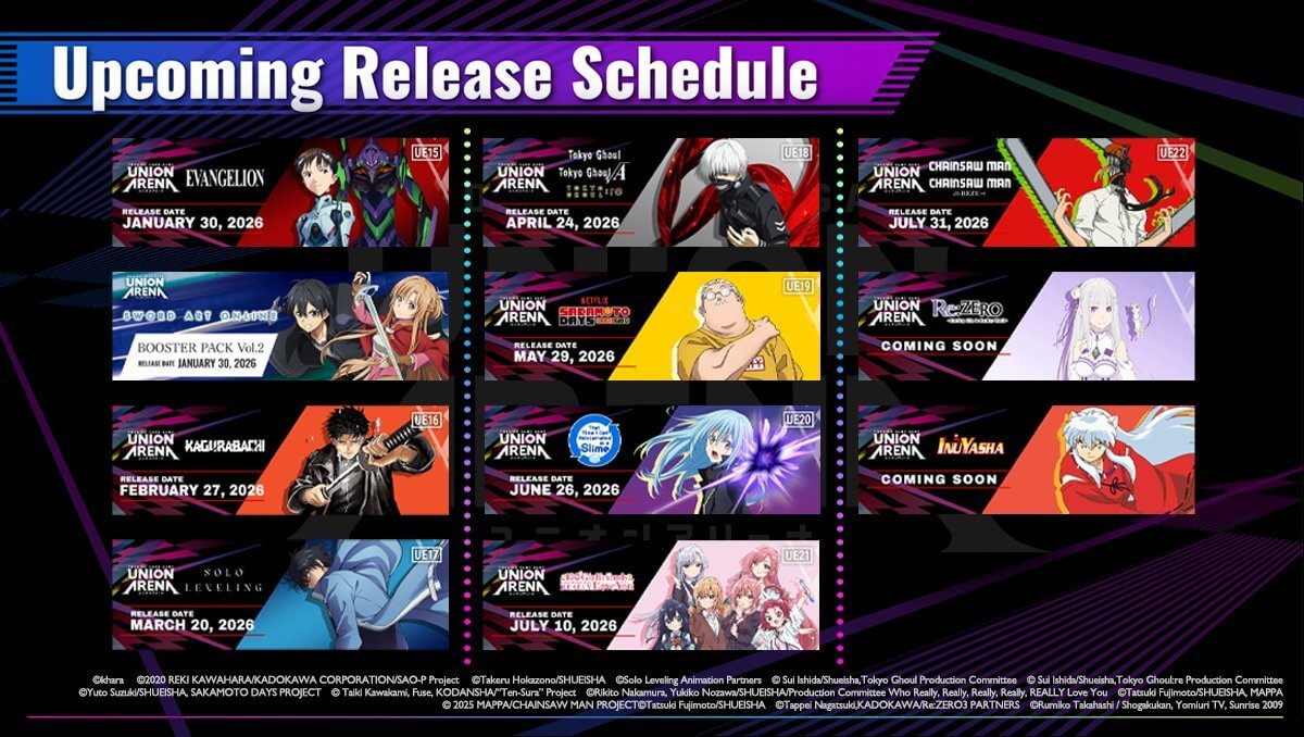 Upcoming UNION ARENA TCG Releases