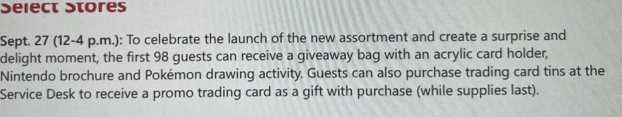 Pokemon Store Event Target