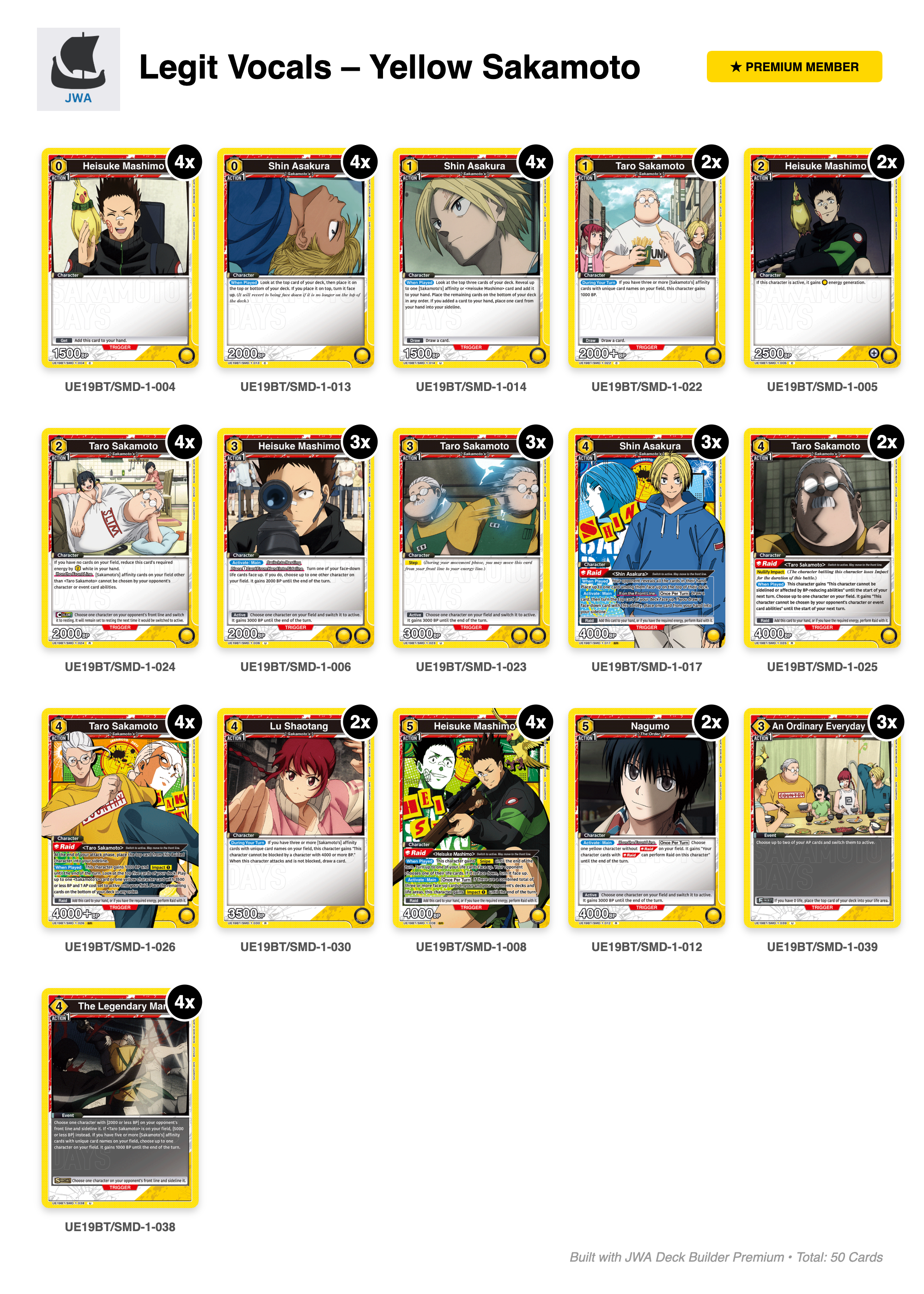 SAKAMOTO DAYS Deck List