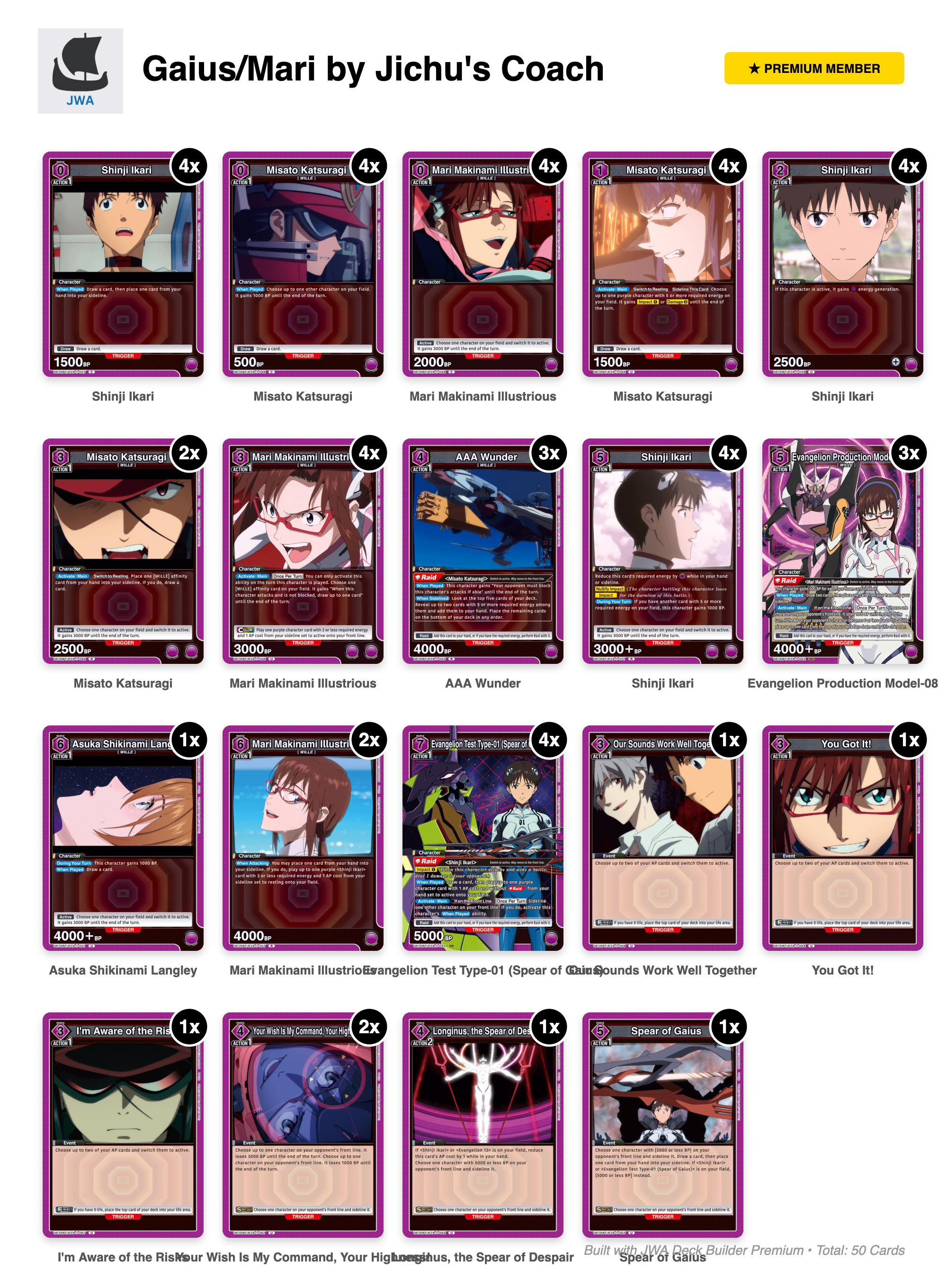 Evangelion Deck List