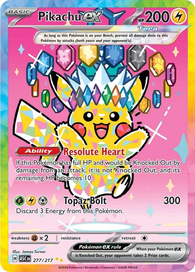 Pikachu ex Ascended Heroes Special Illustration Rare Pokemon Card