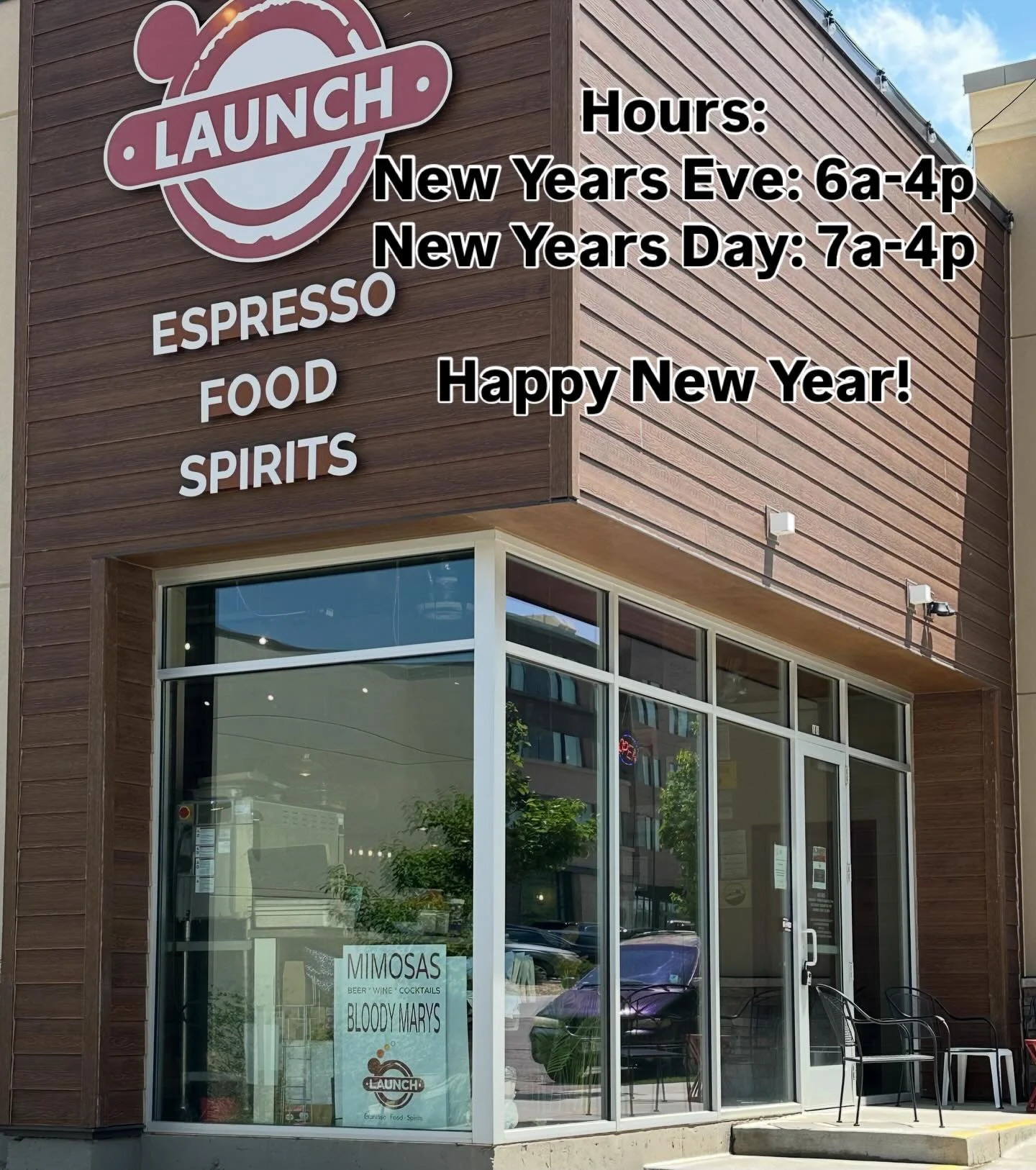 Launch has mostly normal hours today and tomorrow. We are just sleeping in one extra hour on New Year&rsquo;s Day! Happy New Year, all!