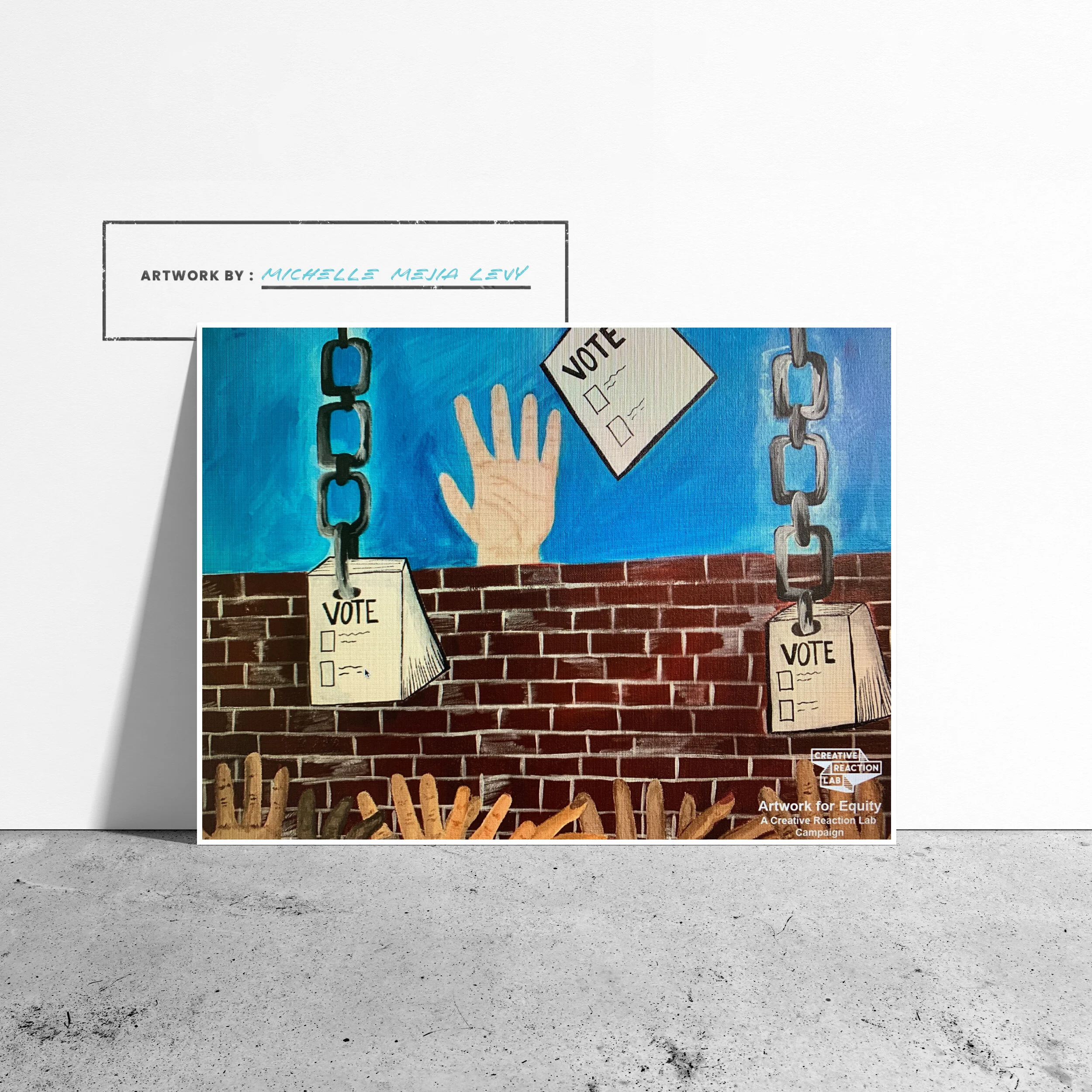 The Wall of Voter Suppression.(Artist: Michelle Meija Levy) Poster