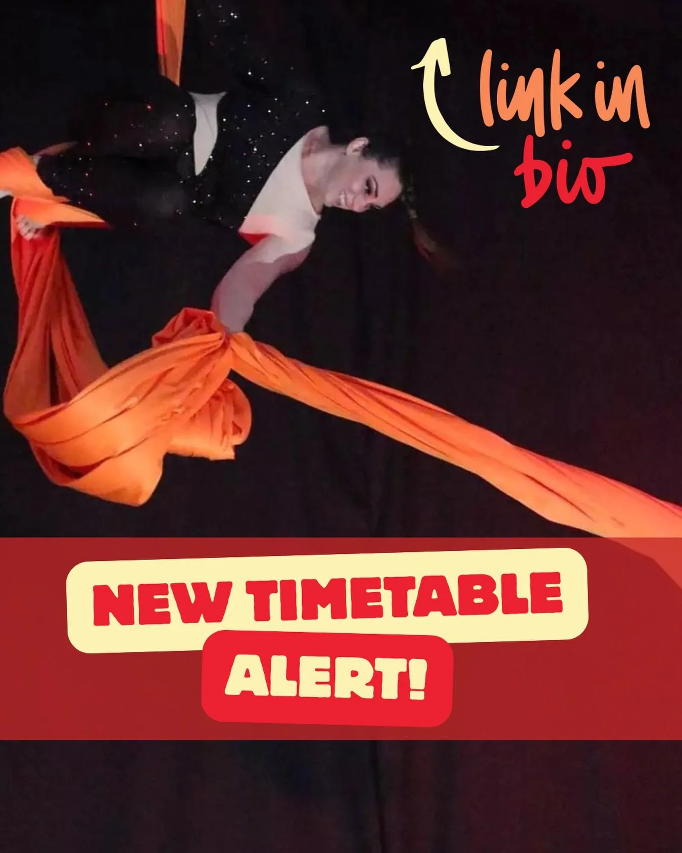 Good news! We are rolling out a new timetable, with only a small change to regular classes, and some new class choices on the way! 

⭐️age 3-5 years incoming!
⭐️mixed aerial and more trapeze
⭐️dance acro options
⭐️youth performance

Click our Linktre