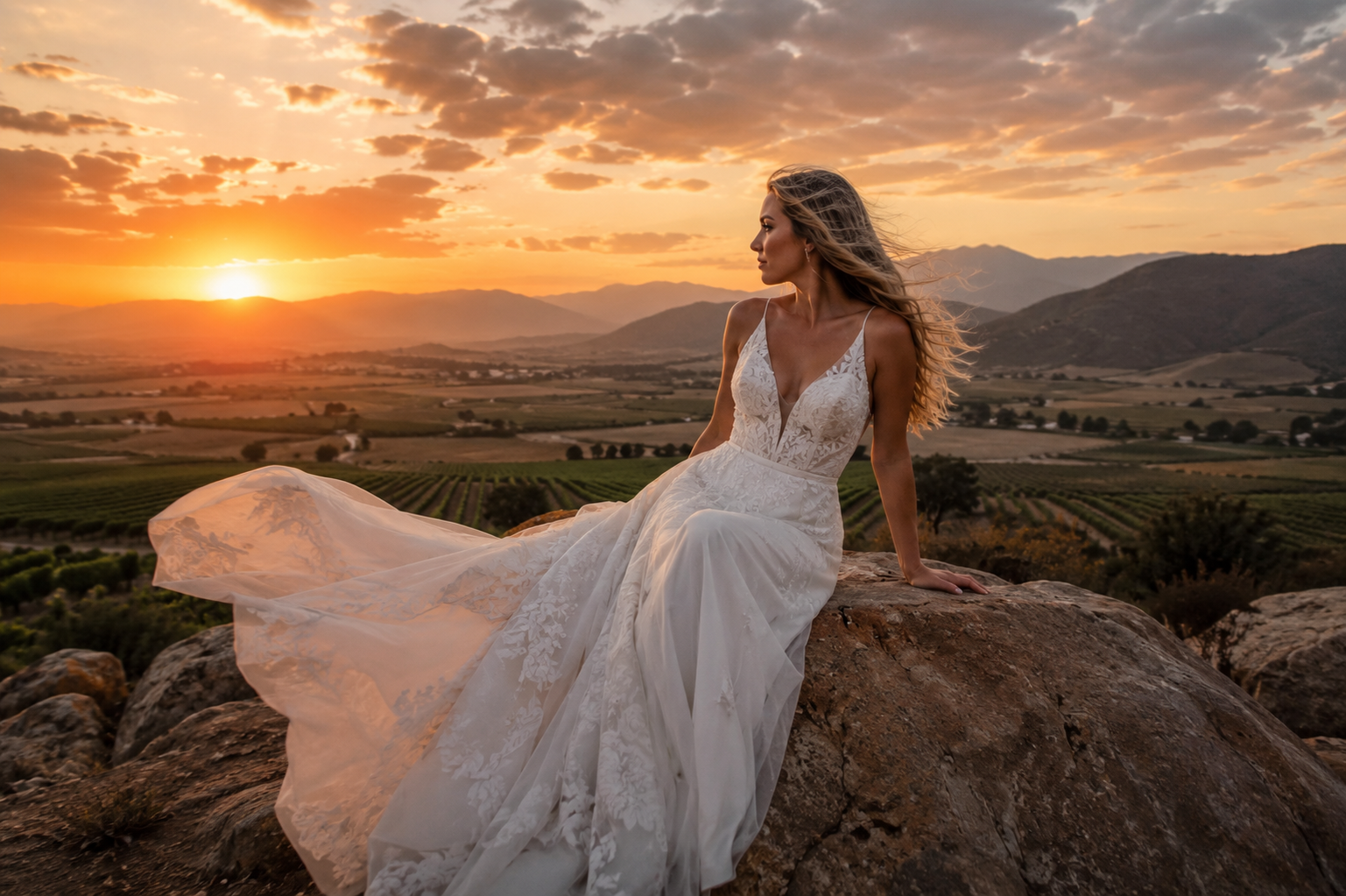 Valle de Guadalupe wedding photographer capturing bride in Baja California wine country
