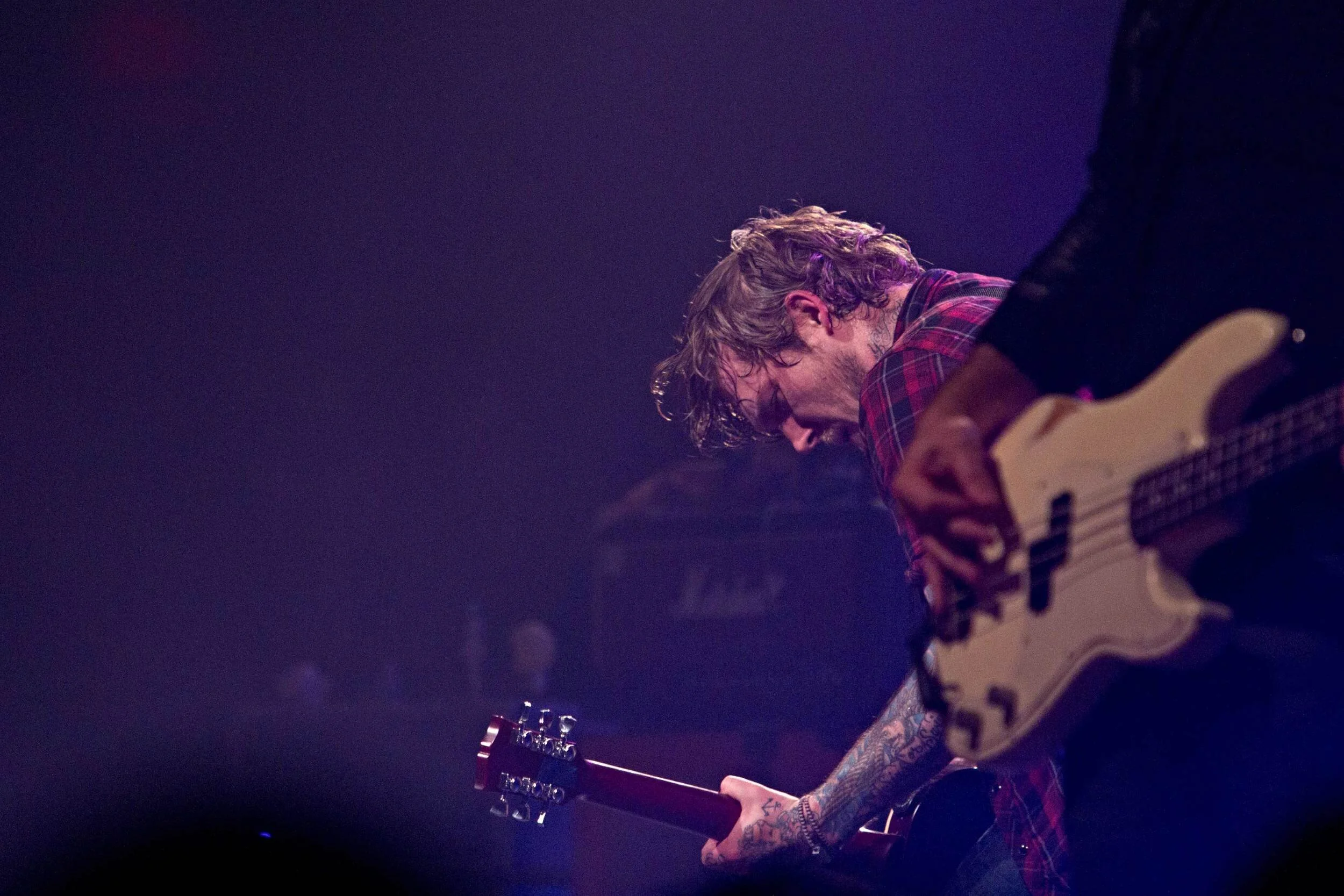 Still Photography  Live performance photography documenting New Jersey punk band The Gaslight Anthem's holiday performance at Asbury Park's Convention Hall with a surprise appearance by Bruce Springsteen. Select images published January 2012 print ed