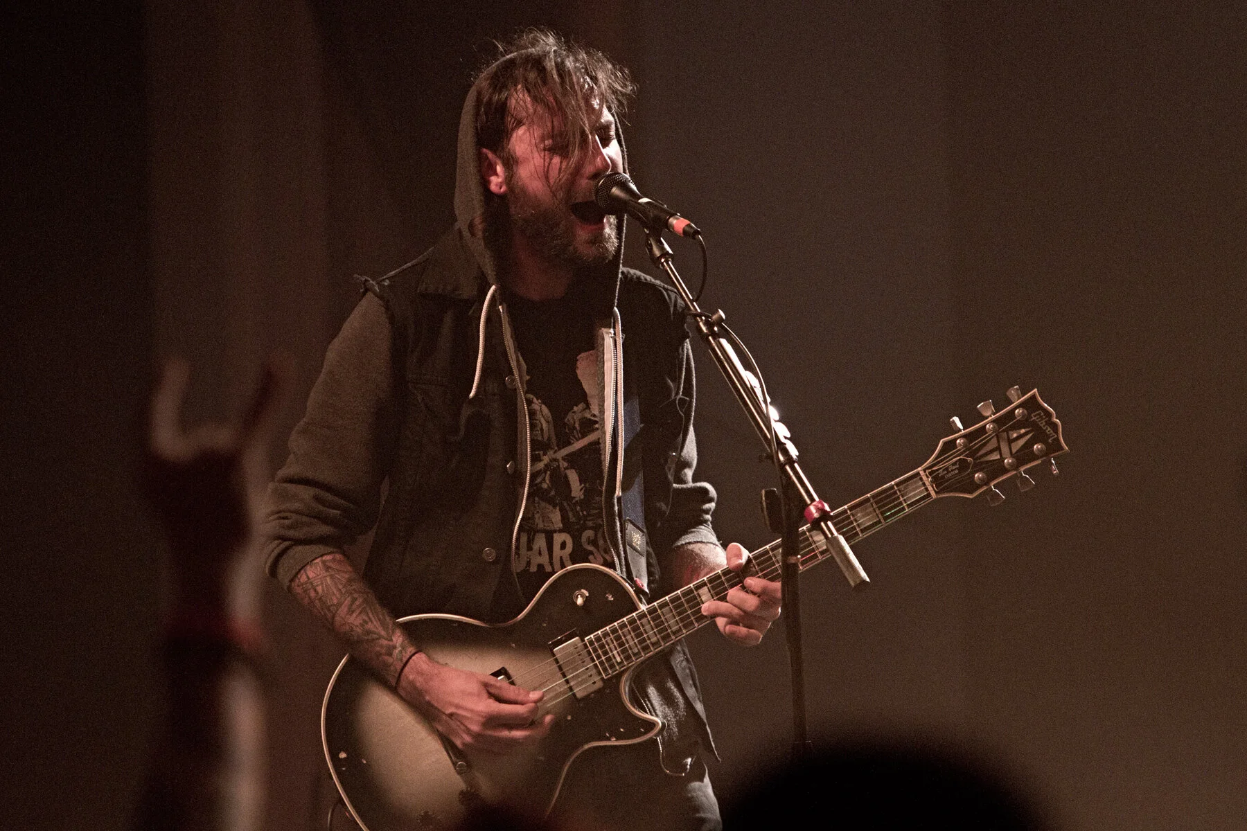 Still Photography  Live performance photography documenting New Jersey punk band The Gaslight Anthem's holiday performance at Asbury Park's Convention Hall with a surprise appearance by Bruce Springsteen. Select images published January 2012 print ed