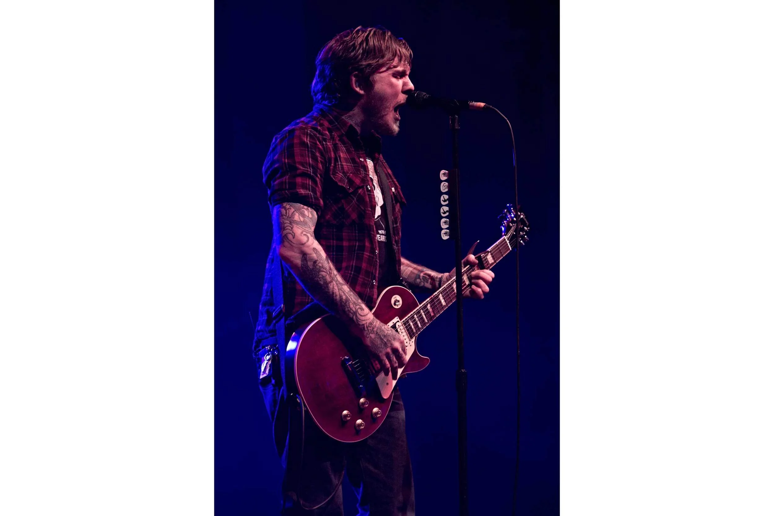 Still Photography  Live performance photography documenting New Jersey punk band The Gaslight Anthem's holiday performance at Asbury Park's Convention Hall with a surprise appearance by Bruce Springsteen. Select images published January 2012 print ed