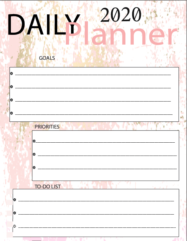 Daily Goal  Planner