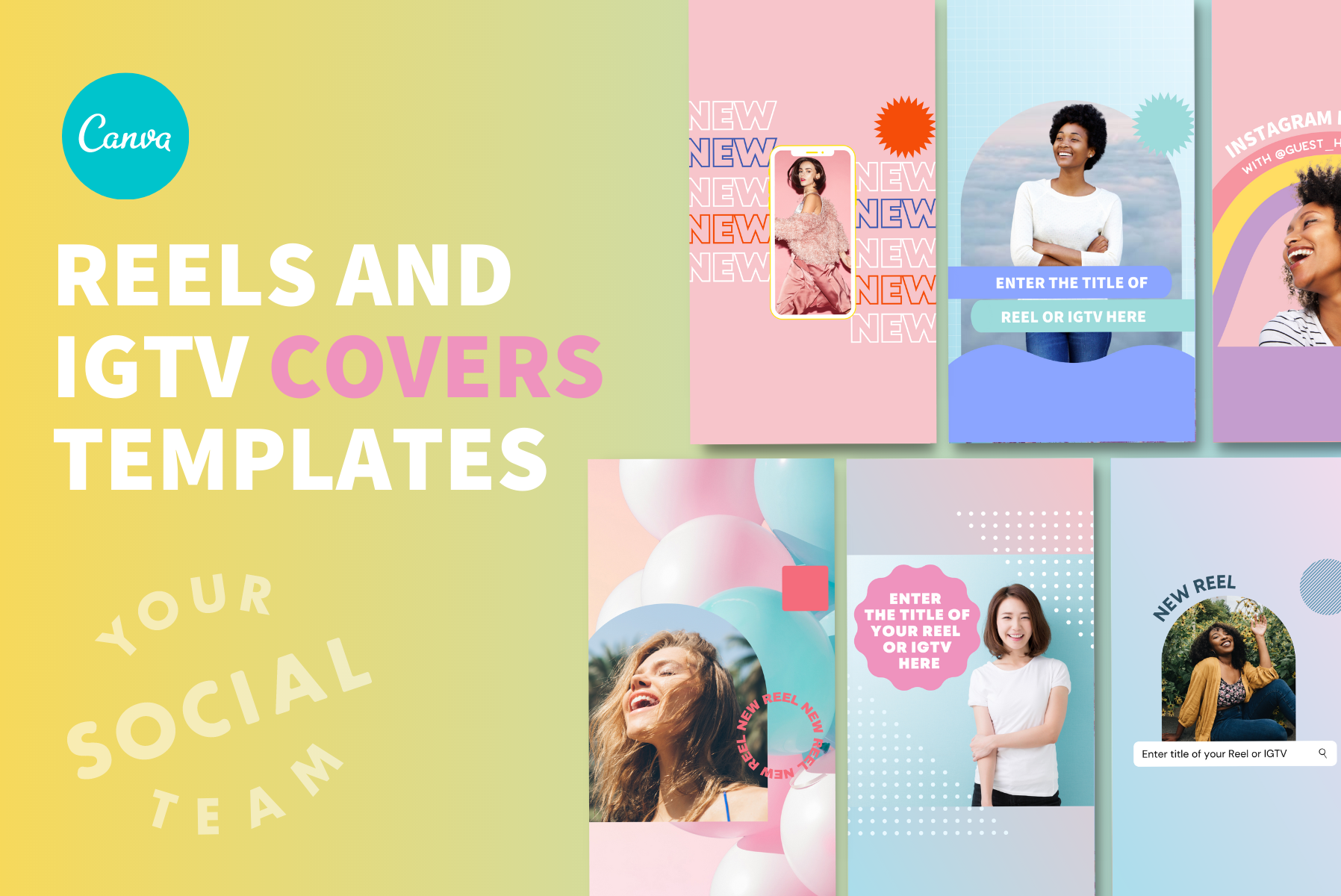 Cute & Fun Instagram Reels and IGTV Cover Canva Templates — Your