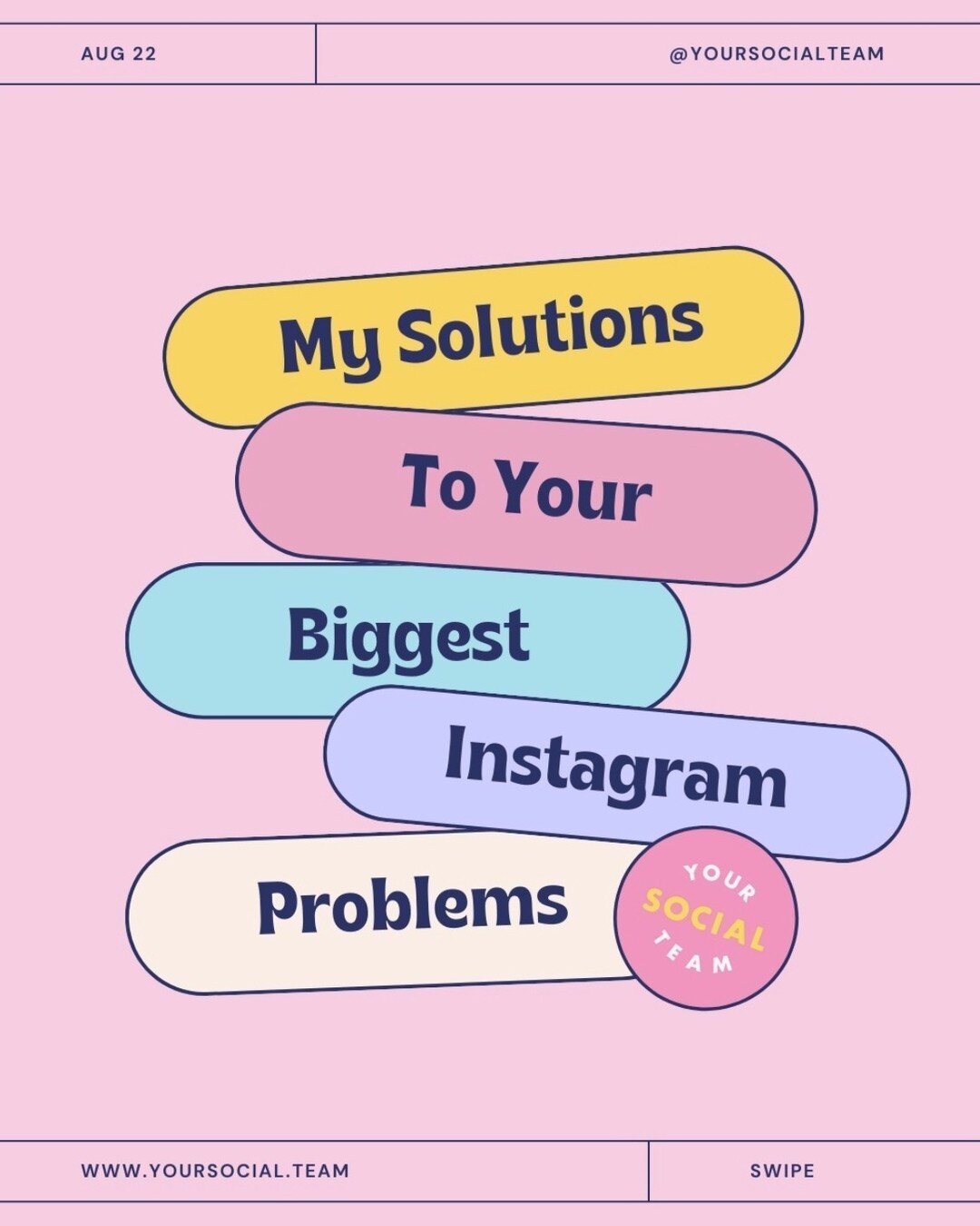 Save this, obv! 😎 And ask me any questions about the solutions I shared and the problems I didn't address! I'll be COMIN IN HAWT in this comment section with all my advice to you. 🔥⁠
⁠
⁠
.⁠
⁠
⁠
⁠
.⁠
⁠
⁠
⁠
⁠
⁠
⁠
⁠
#yoursocialteam #instagramtraining 