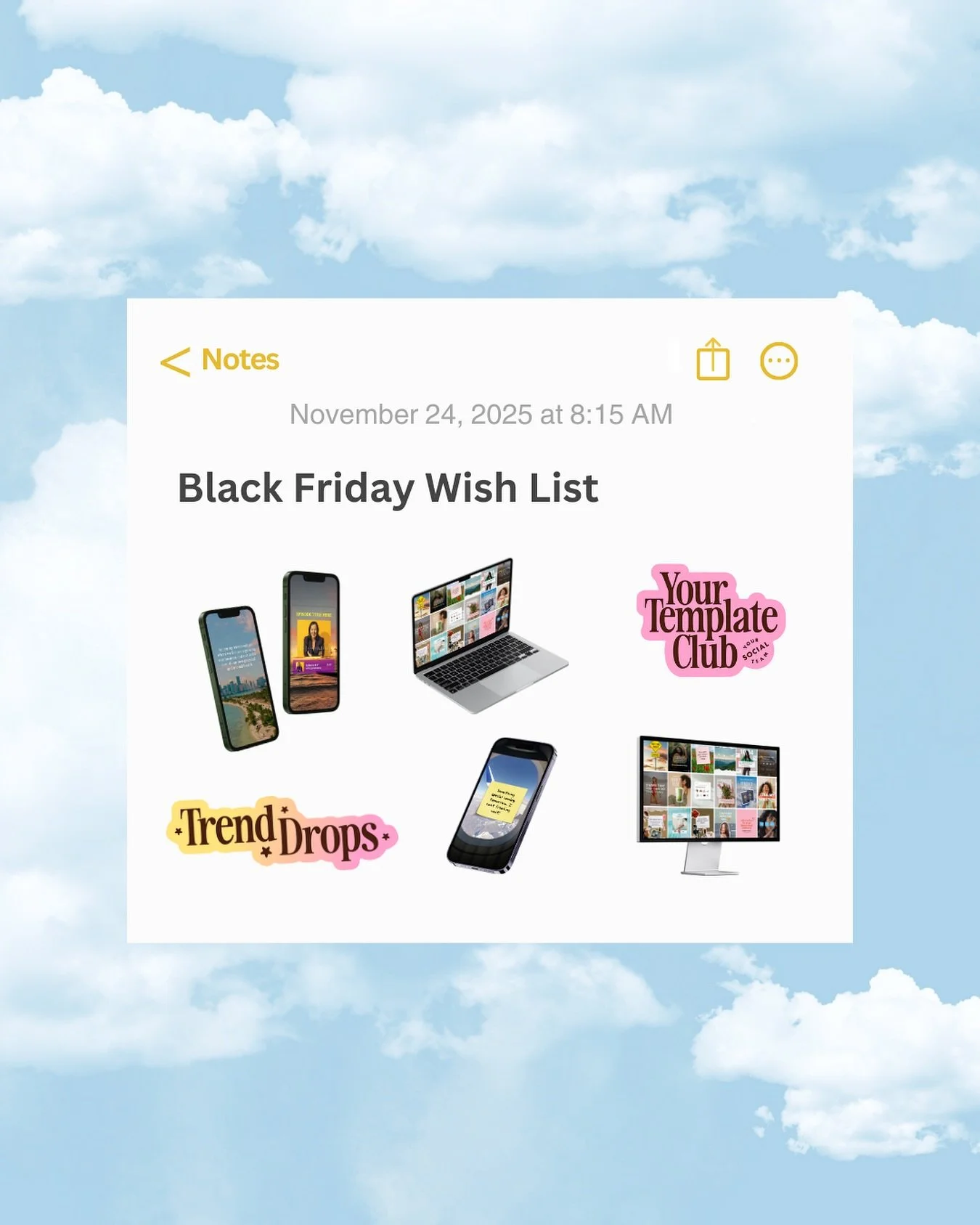 This cute Black Friday Canva templates is inside @yourtemplateclub on our latest Trend Drops ✨- the latest viral trends, turned into well-designed Canva templates and sent to you as they emerge.

Only available inside @yourtemplateclub - comment &ldq