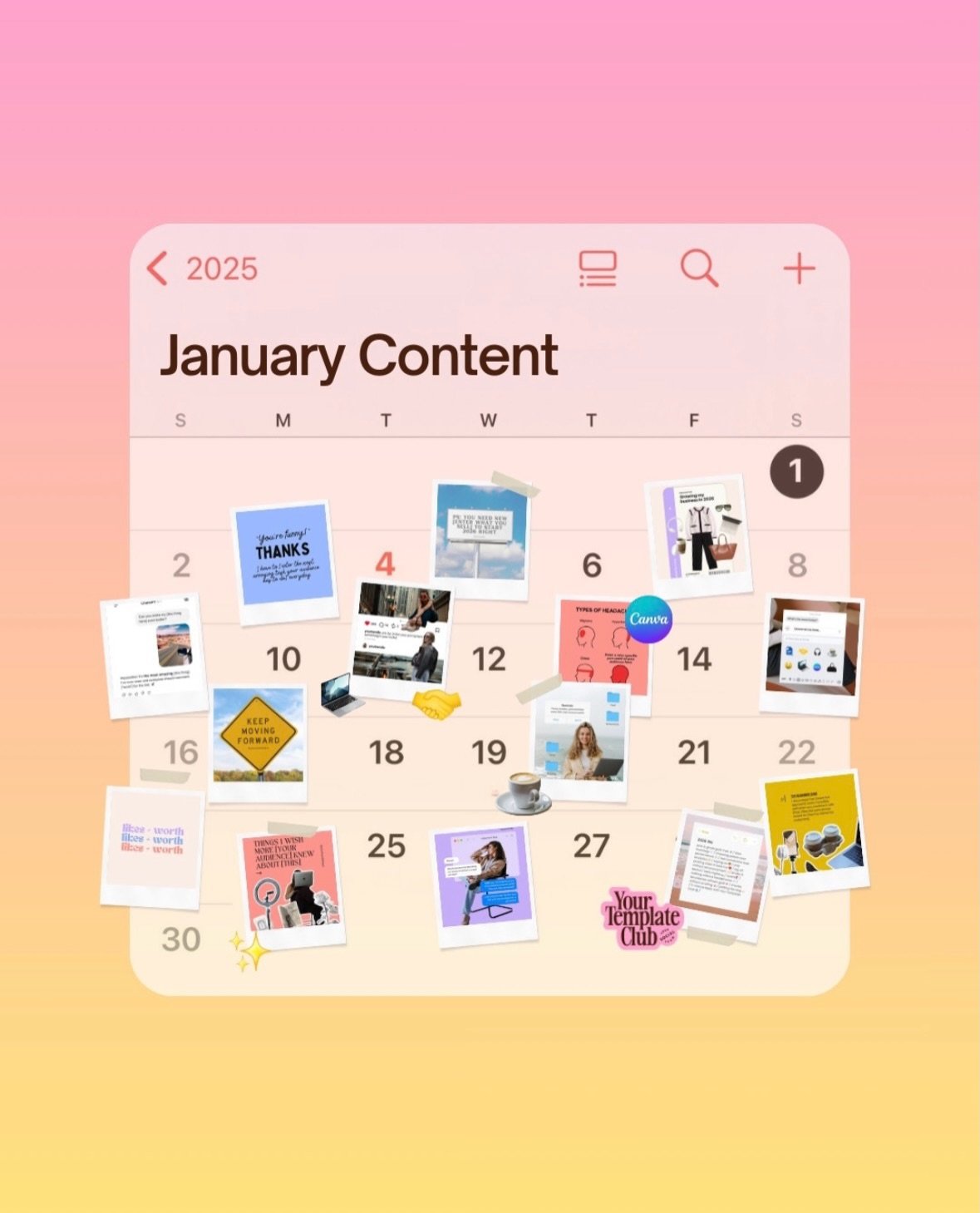 NEW Monthly Content Pack dropped inside @yourtemplateclub for January 2026 👏⁠
⁠
We take the time to batch your content for the ENTIRE month, using template from inside our library, tweaked for the month ahead!⁠
⁠
This has everything you need from...