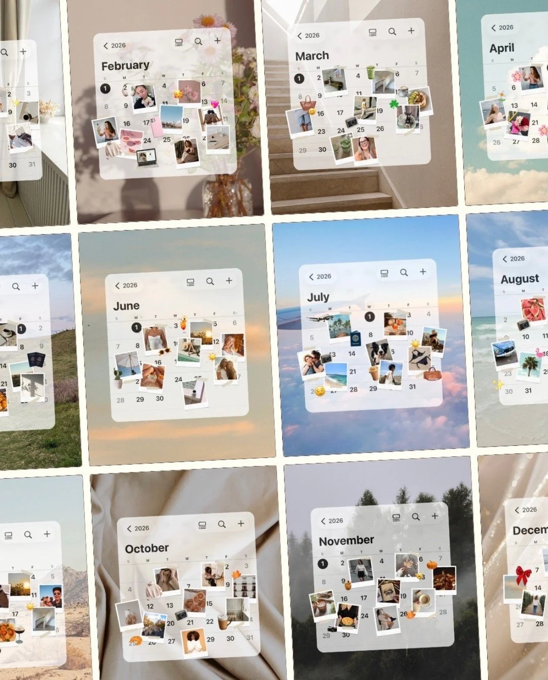 ✨FREE Canva templates✨ Comment &ldquo;FREE26&rdquo; to grab these trendy and ✨FREE✨ 2026 Calendar Collage Canva templates for Instagram to use all next year!⁠