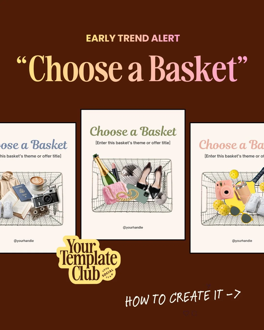 🤩 Trend Alert: Choose a Basket Carousel 🔥 These split screen video carousels with iOS elements are trending hard right now. ⁠
⁠
👉 Comment "DACLUB" to access these Canva templates + our whole library of the must-have and trending template