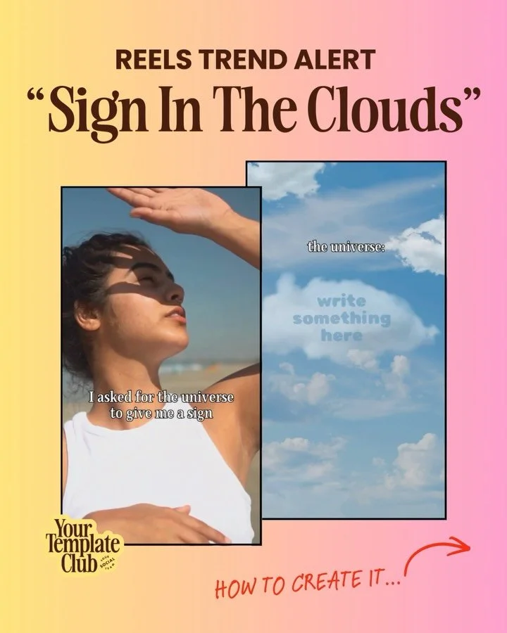 🚨 Reels Trend Alert (and link to the audio): if you&rsquo;ve been waiting for a sign from the Universe to jump on this trend, this is it (see what I did there?). ⁠
⁠
Jump on this trend, Sign in The Clouds, easily with this step by step:⁠
⁠
1) Get th