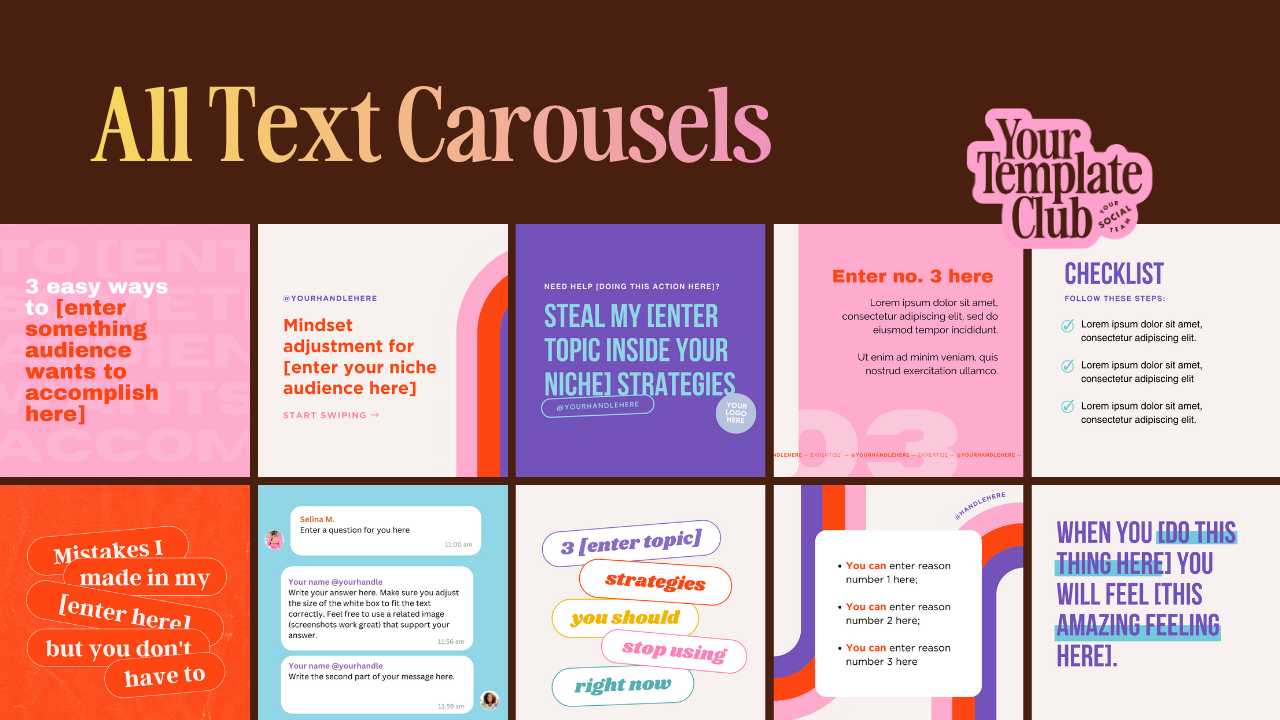 All Text Carousels