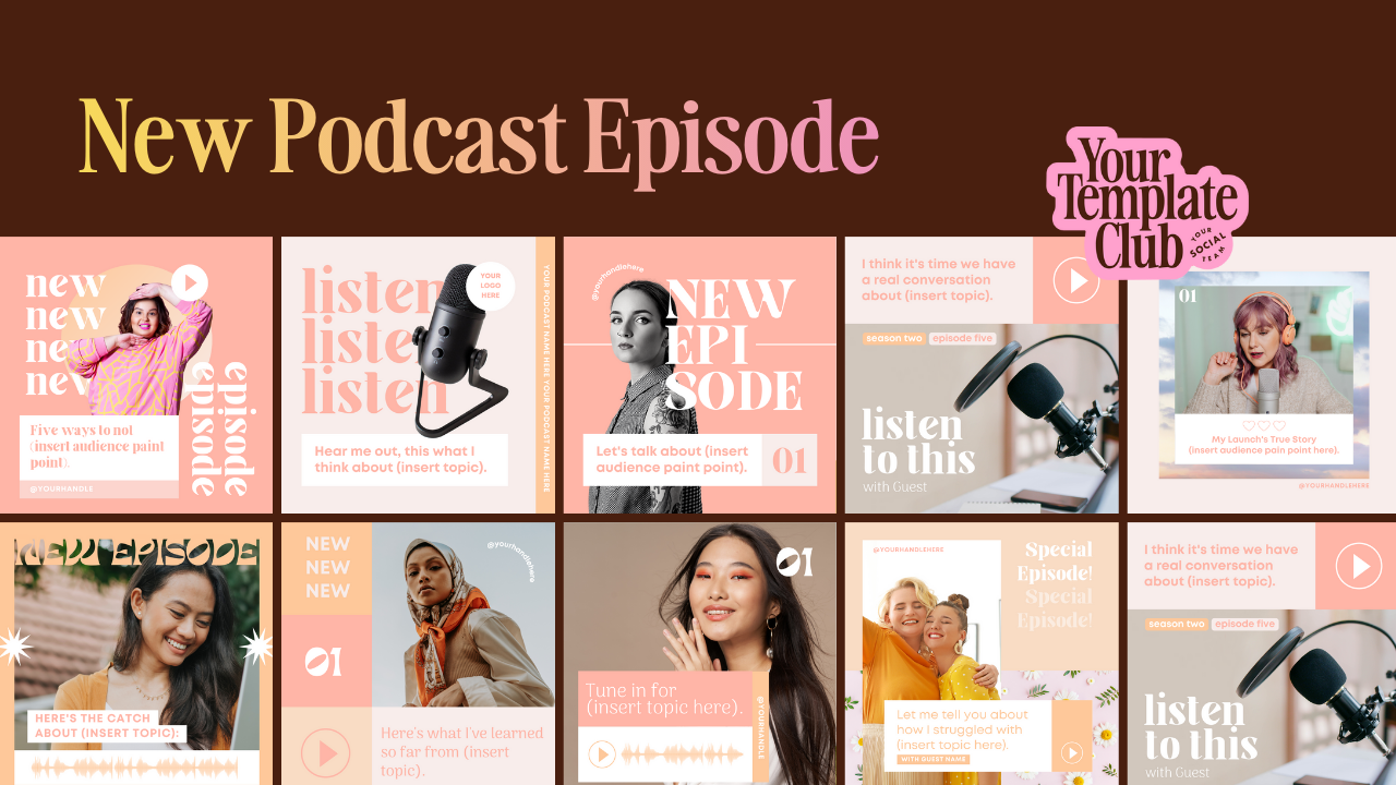New Podcast Episode Canva Templates for Instagram