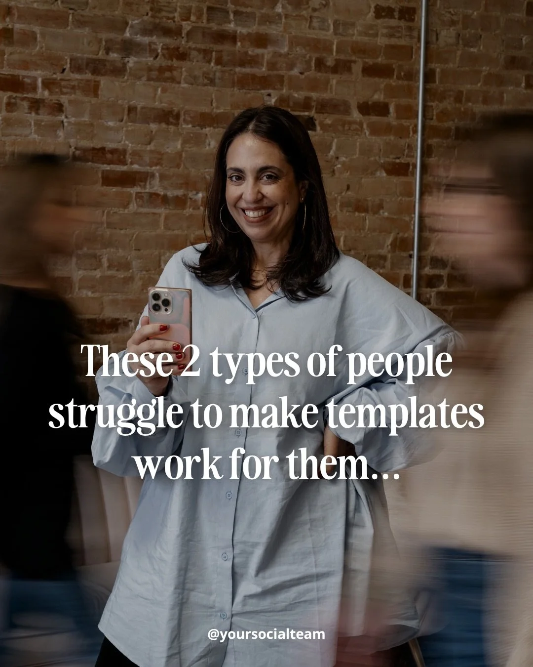 These 2 types of people always struggle to customize templates and make them their own. That makes it very hard to be consistent and efficient with your time, so let me help you!⁠
⁠
Which one are you? The Overthinker, The Brand Seeker or a different 