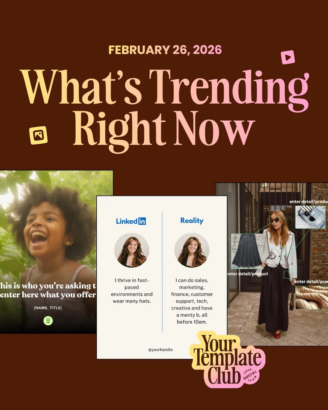 Now Trending on Instagram🚨⁠
⁠
✨This Is Who... (Kid&rsquo;s Photos)⁠
✨Social vs Reality ⁠
✨The Zoom-In Details Edit ⁠
⁠
Jump on this 3 trends while they are hot&hellip; ⁠
⁠
&hellip;and if you want to start with 90% of the job done for you, use our te
