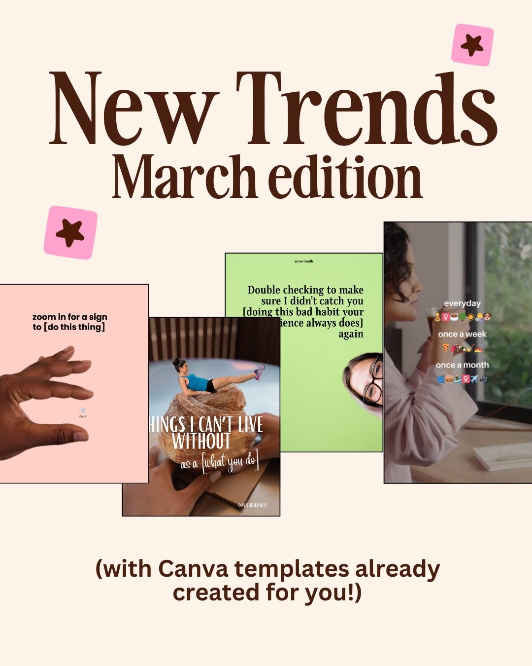 NEW TREND ALERT 🚨 These quick and easy feed posts and interactive carousels will only take you minutes to create!⁠
⁠
And you can create all of these in Canva:⁠
⁠
🌟 Trend 1: &ldquo;Zoom in For a Sign&rdquo;
⁠
This trend is going viral right now and 