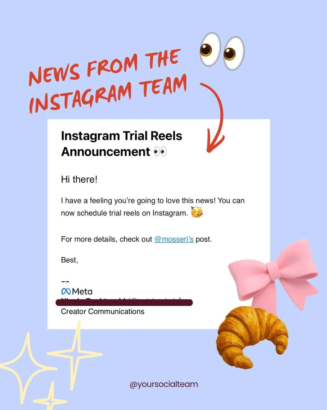 YOU CAN NOW SCHEDULE TRIAL REELS 🤩 Awesome news from the Instagram team this afternoon! Now, can you guys share the tea on the best Trial Reels strategies in the comments? I never got that down 😆