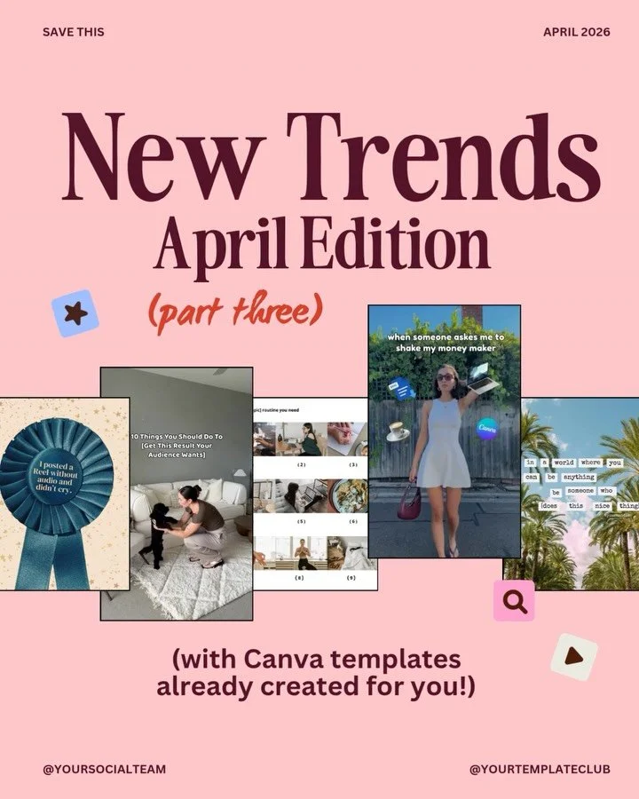 NEW TREND ALERT 🚨 April 2026 - part 3 &mdash;- These quick and easy feed posts and B-Roll Reels will only take you minutes to create!⁠
⁠
And you can create all of these in Canva:⁠
⁠
🌟 Trend 1: &ldquo;Embosser Label&rdquo; Quote Post⁠
⁠
This design 