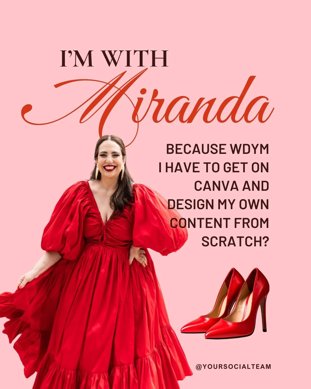 Having a small business is realizing Miranda is right. 😅⁠
⁠
And if you don&rsquo;t want to create your content yourself, members of @yourtemplateclub get the best trending templates that you will not find in Canva, as the trends emerge. Like these, 