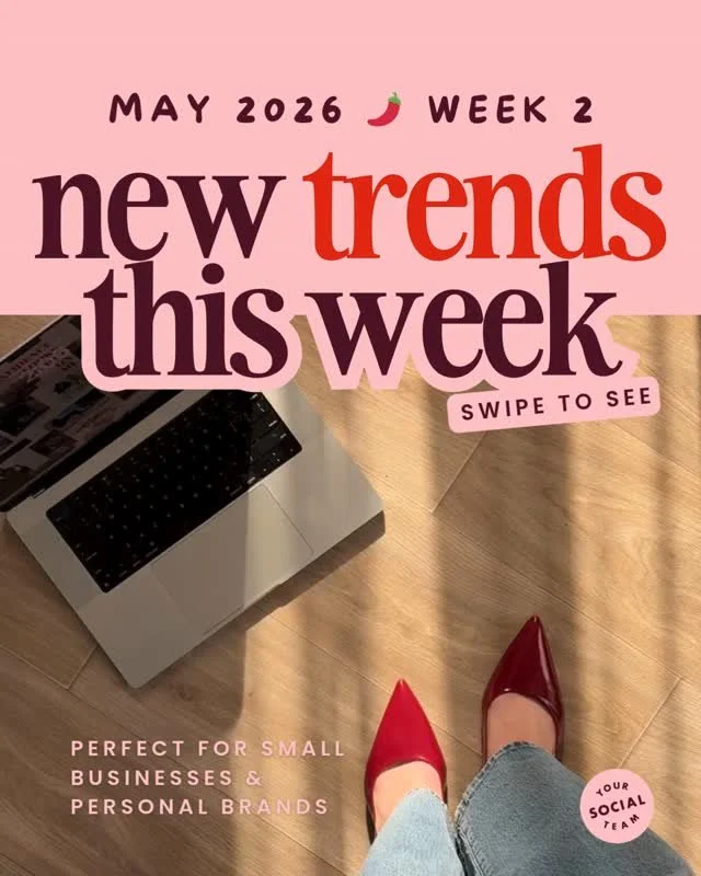NEW TRENDS 🌶️ May 2026 Week 2 🌶️ these early trends are perfect for small businesses &amp; personal brands⁠
⁠
These are the trends blowing up right now and exactly how to use them for your brand:⁠
⁠
💫 Maxxing - show your niche aesthetic with a col