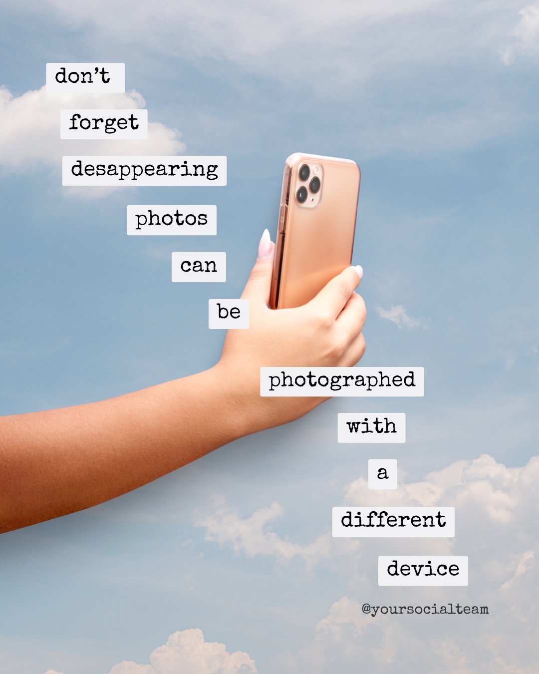 Important reminder that any content you publish can be shared openly on the internet forever. It doesn't matter if it's a disappearing photo, a photo that can't be screenshot, or something you sent just to friends. ⁠
⁠
With Instagram launching Instan