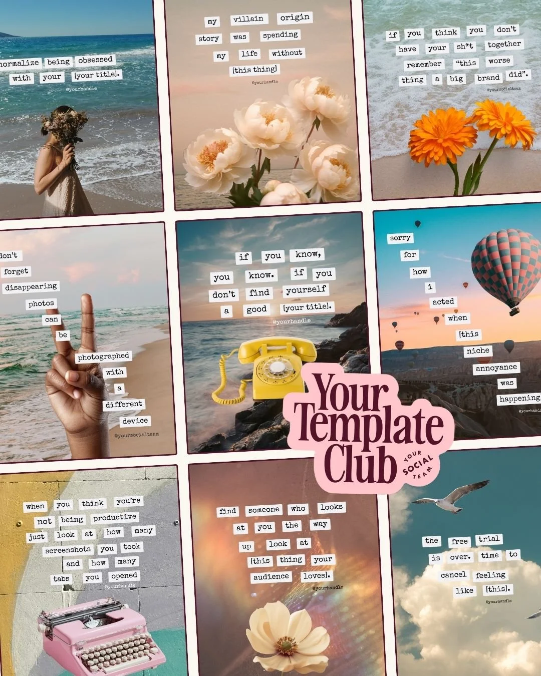 *NEW* template pack dropped! Introducing the &ldquo;Vintage Label Reminders&rdquo; 👏⁠
⁠
A gorgeous pack of 20 quote posts that has been going viral on Instagram. Jump on this trend and use our includes fill the blanks text and see your saves and sha