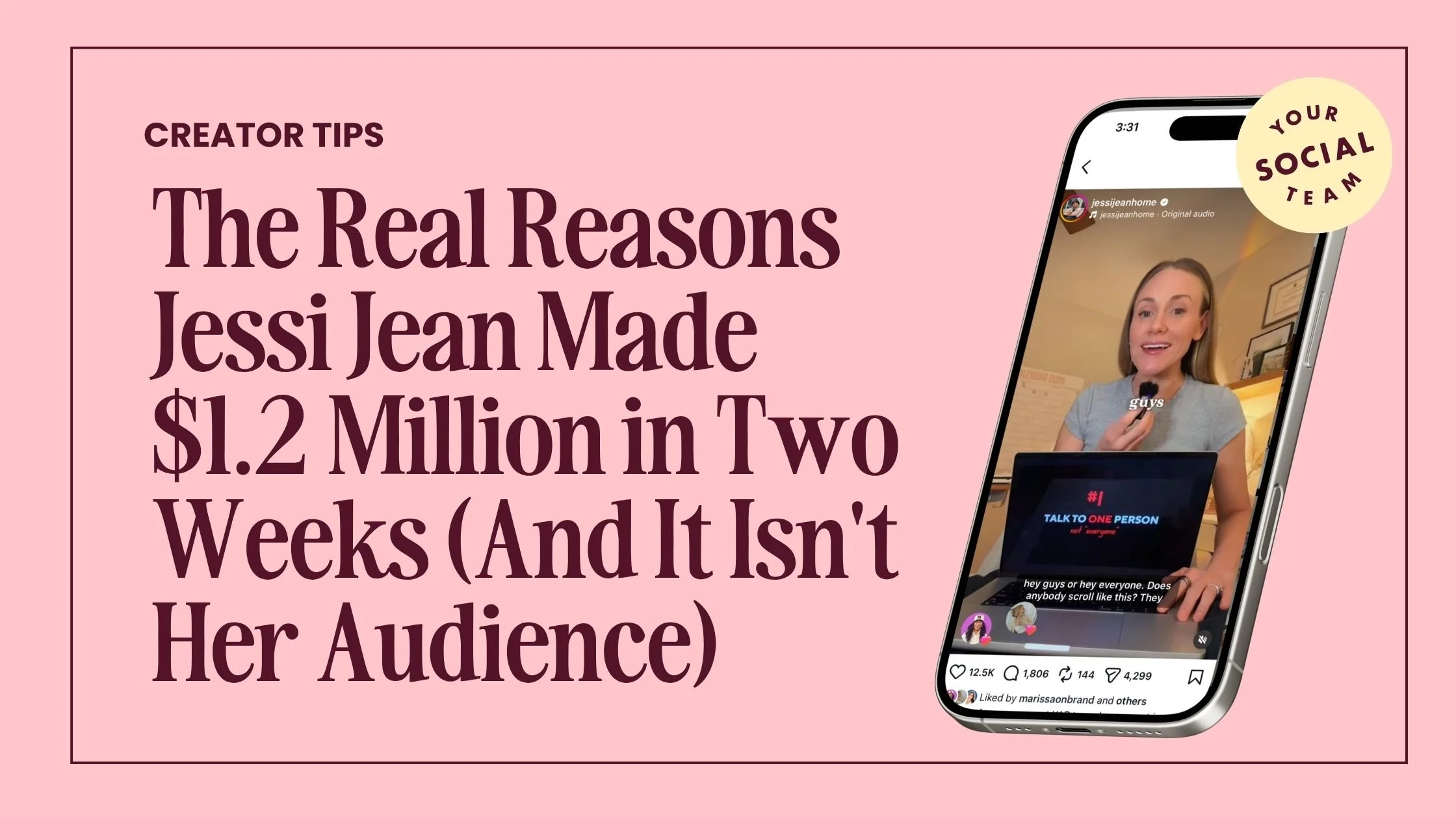 The Real Reason Jessi Jean Made $1.2 Million in Two Weeks (And It Isn't Her Audience)
