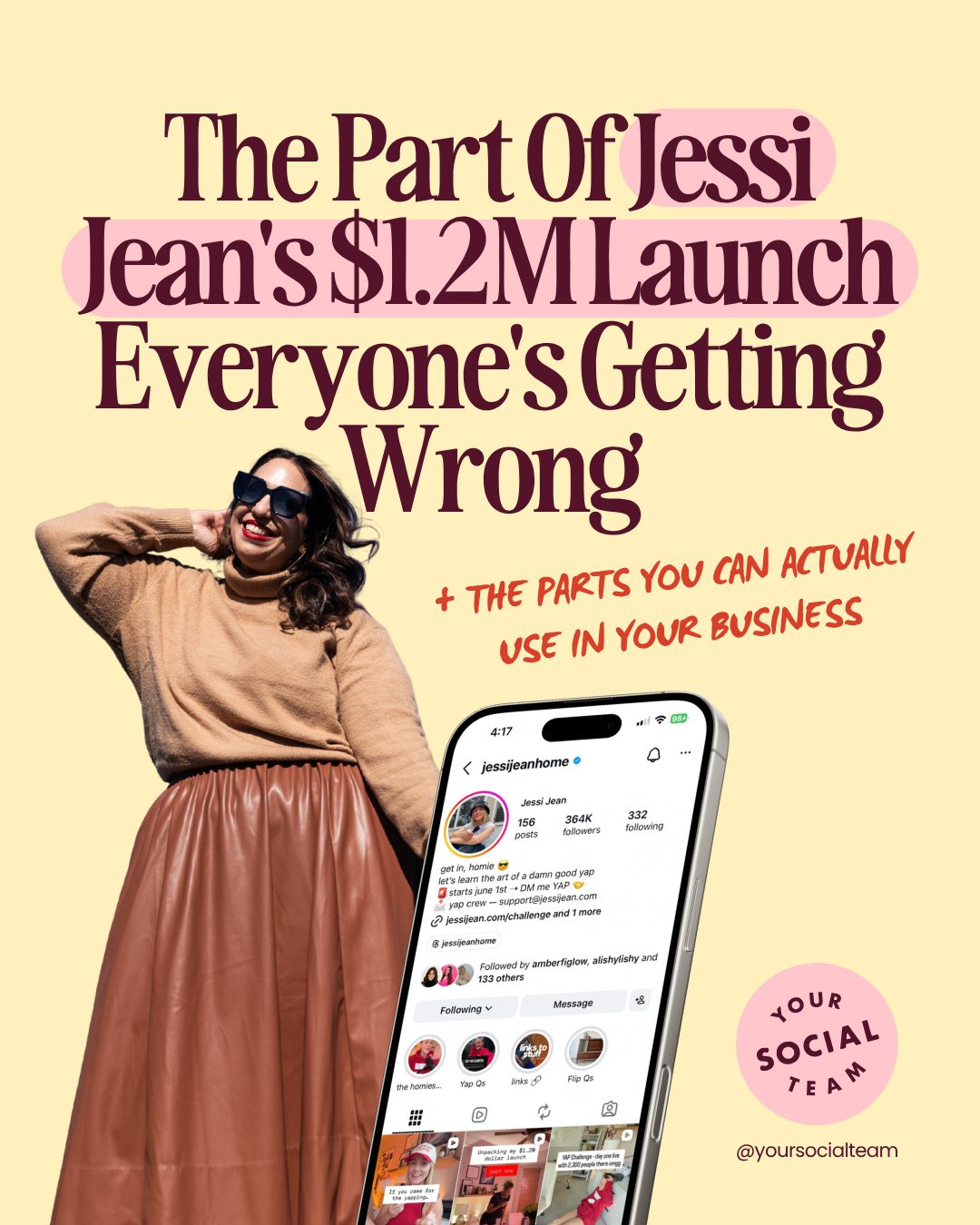 Everyone is talking about the $1,2M launch by @jessijeanhome 🤩 First of all, congrats to Jessi Jean and thanks for the lessons and inspiration! We are so excited for you!⁠
⁠
Now let's chat about it: Jessi Jean reportedly made $1.2 million in 13 days