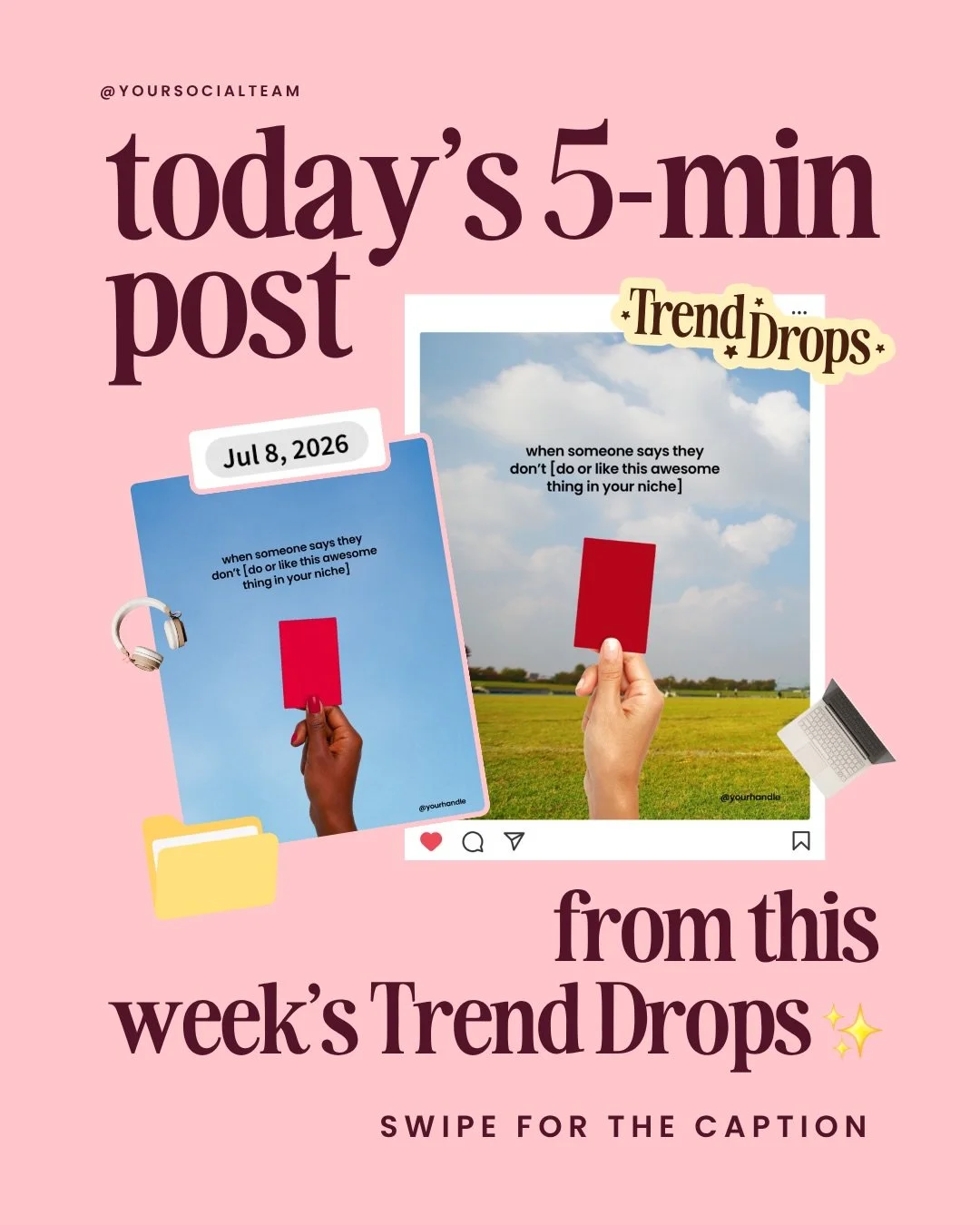 Don&rsquo;t know what to post today? Grab this template inside this week&rsquo;s Trend Drops✨, customize and be done in just 5 minutes!⁠
⁠
If you need a quick caption, you can use this as a template:⁠
⁠
&ldquo;if there&rsquo;s something that makes th