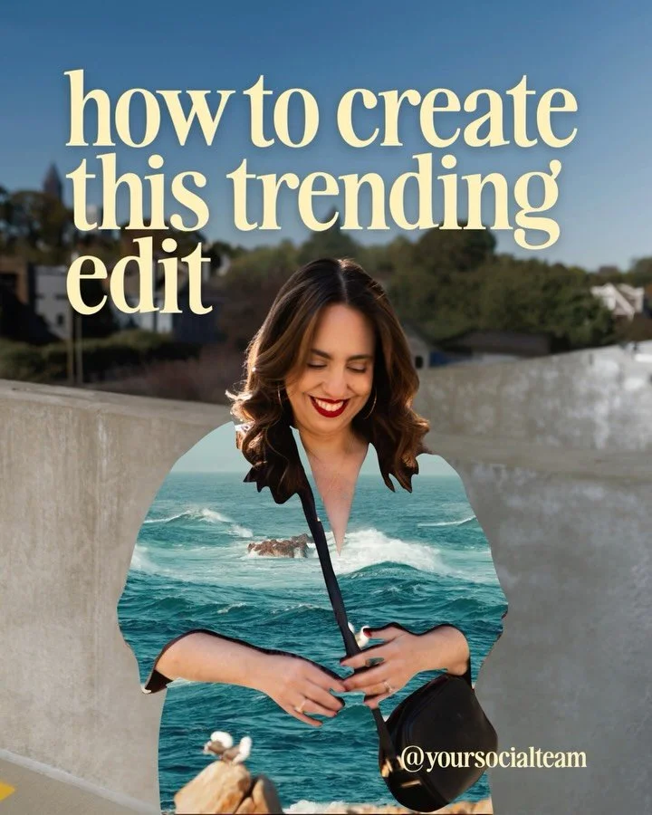 HOT Canva Tutorial ✂️ This video cutout outfit trend is all the rage on Instagram right now.⁠
⁠
And even though this edit looks like a wizardry impossible to achieve, I got you! You can create this in Canva using the Background Remover and the Image 