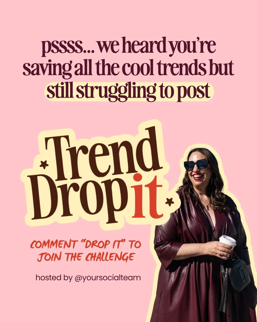 🔥 Comment DROP IT for the 🔗 to join our Trend Drop It Challenge. Starts August 1!⁠
⁠
We give you the trends, captions, schedule and support, you just work on your posting muscle. At the end of the month, posting trends early in less than 30 minutes