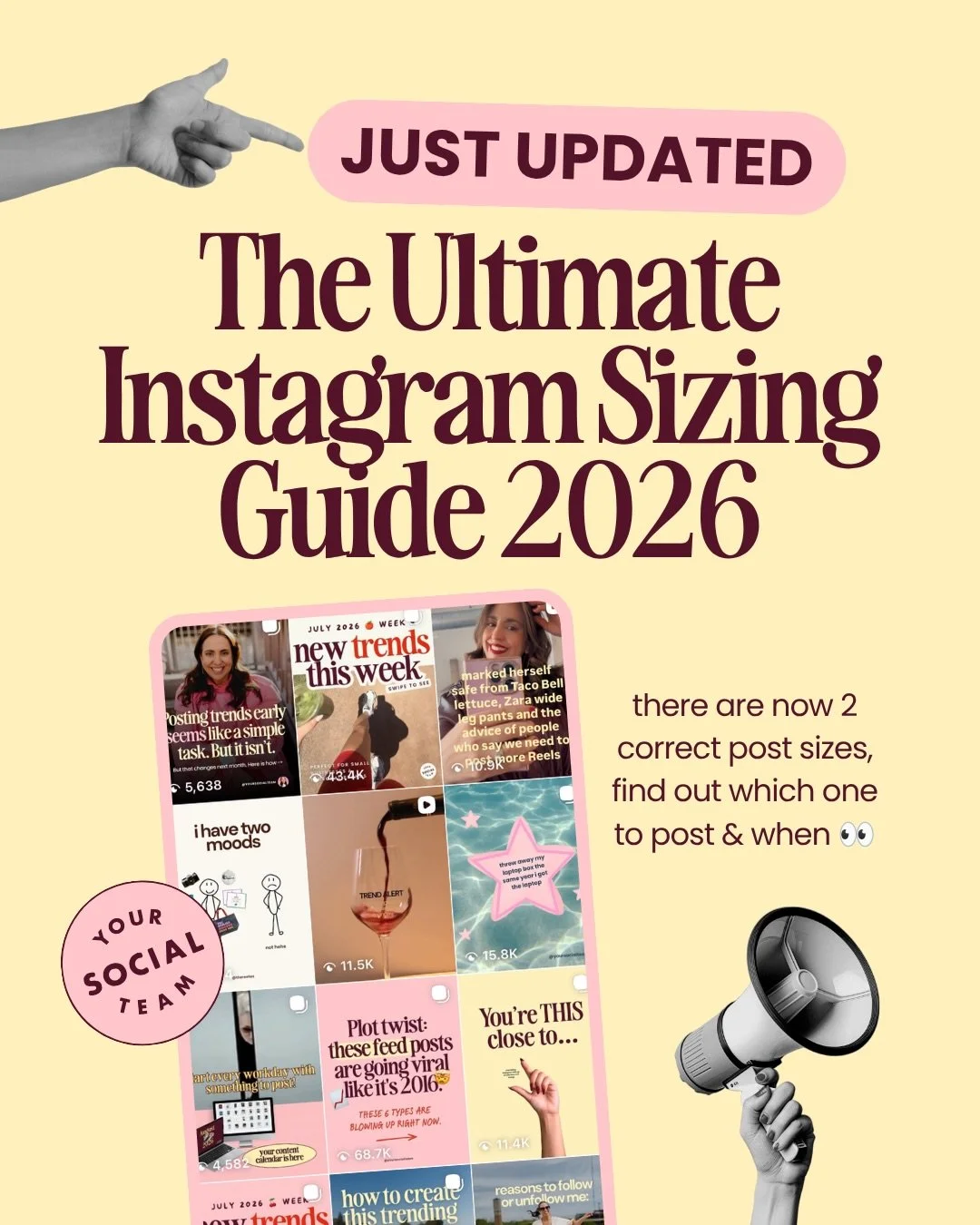 Save this post ⚠️ Instagram is always changing. The one thing that never changes is how confusing Instagram sizing is! 😅

Here&rsquo;s the refresh you need! 👇
⁠
There are now 2 &ldquo;correct&rdquo; grid sizes and if you mix them up, your content g