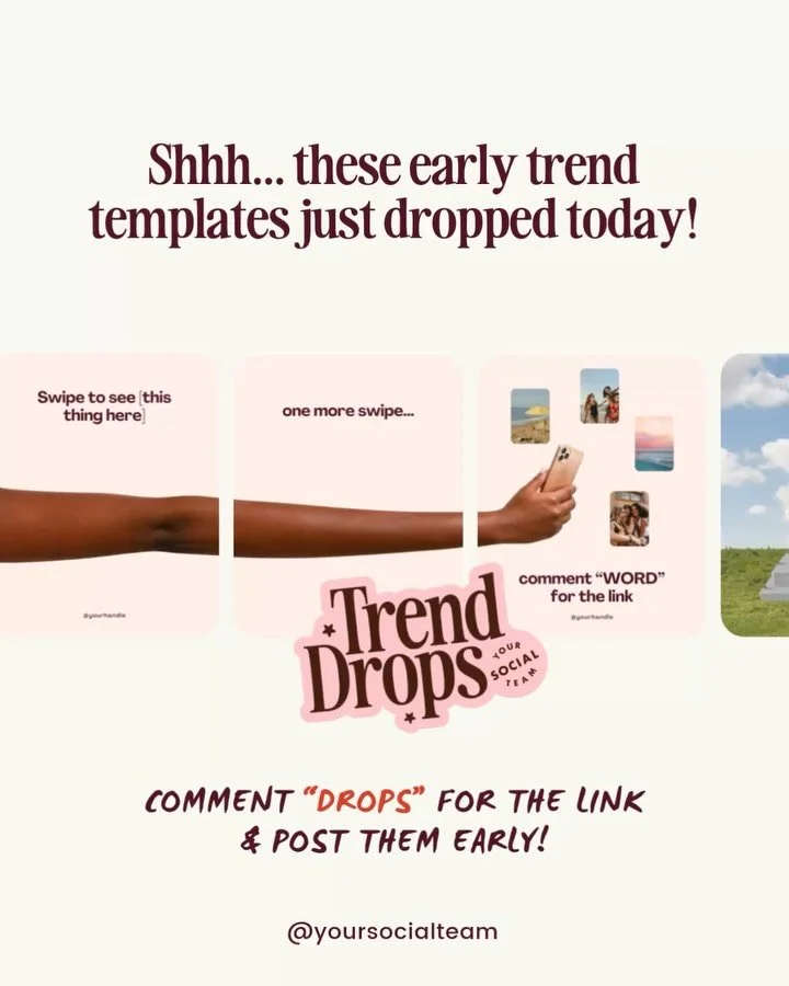Comment &ldquo;DROPS&rdquo; for the link to access our Weekly Trending Templates and get new ones every Monday.⁠
⁠
Today&rsquo;s drop includes my own collection of realistic emojis you can use in your posts ( bc these are so IN!) 😍 ⁠
⁠
👀 We track t
